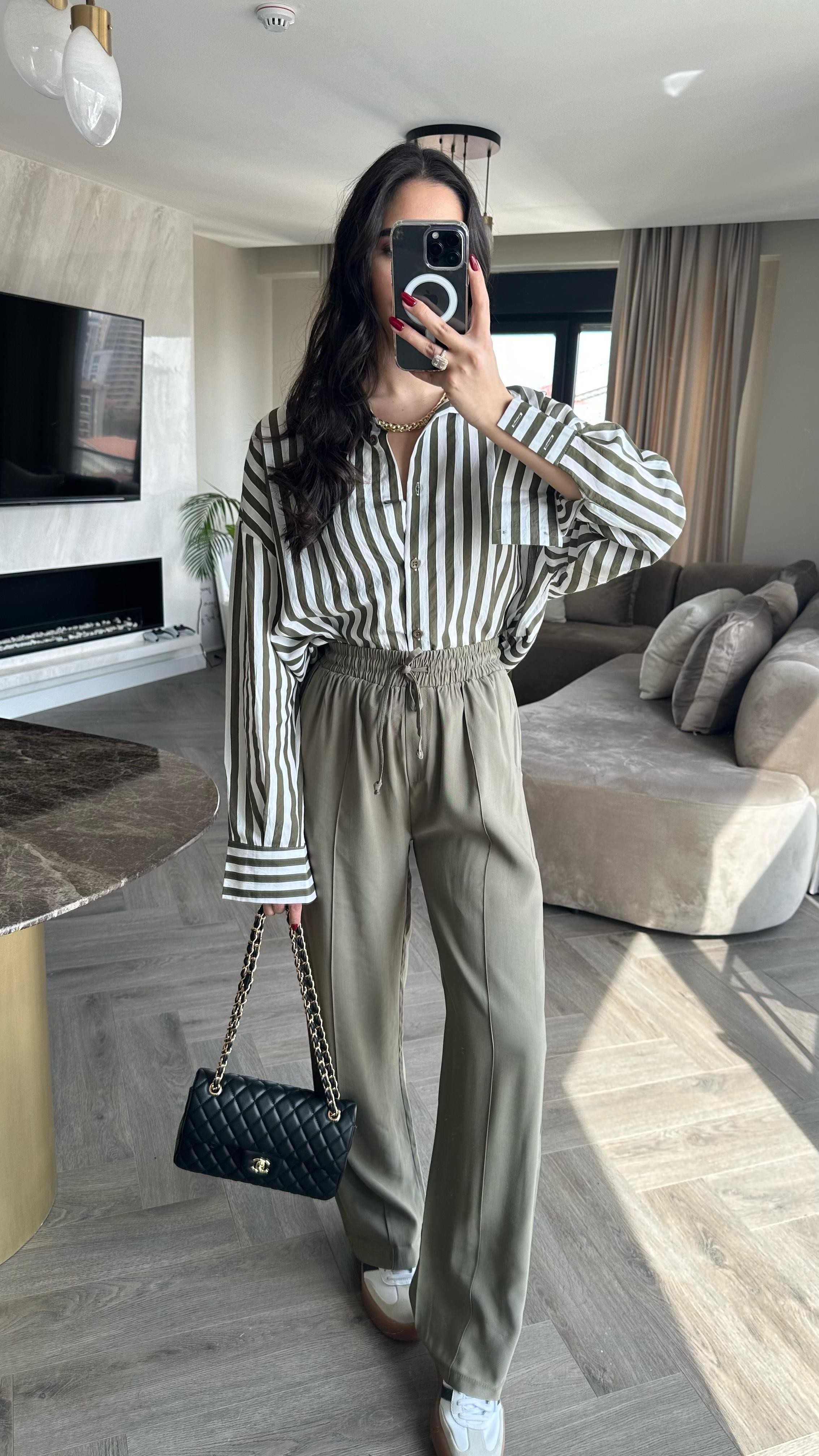 Massimo Oversize Gömlek Yeşil