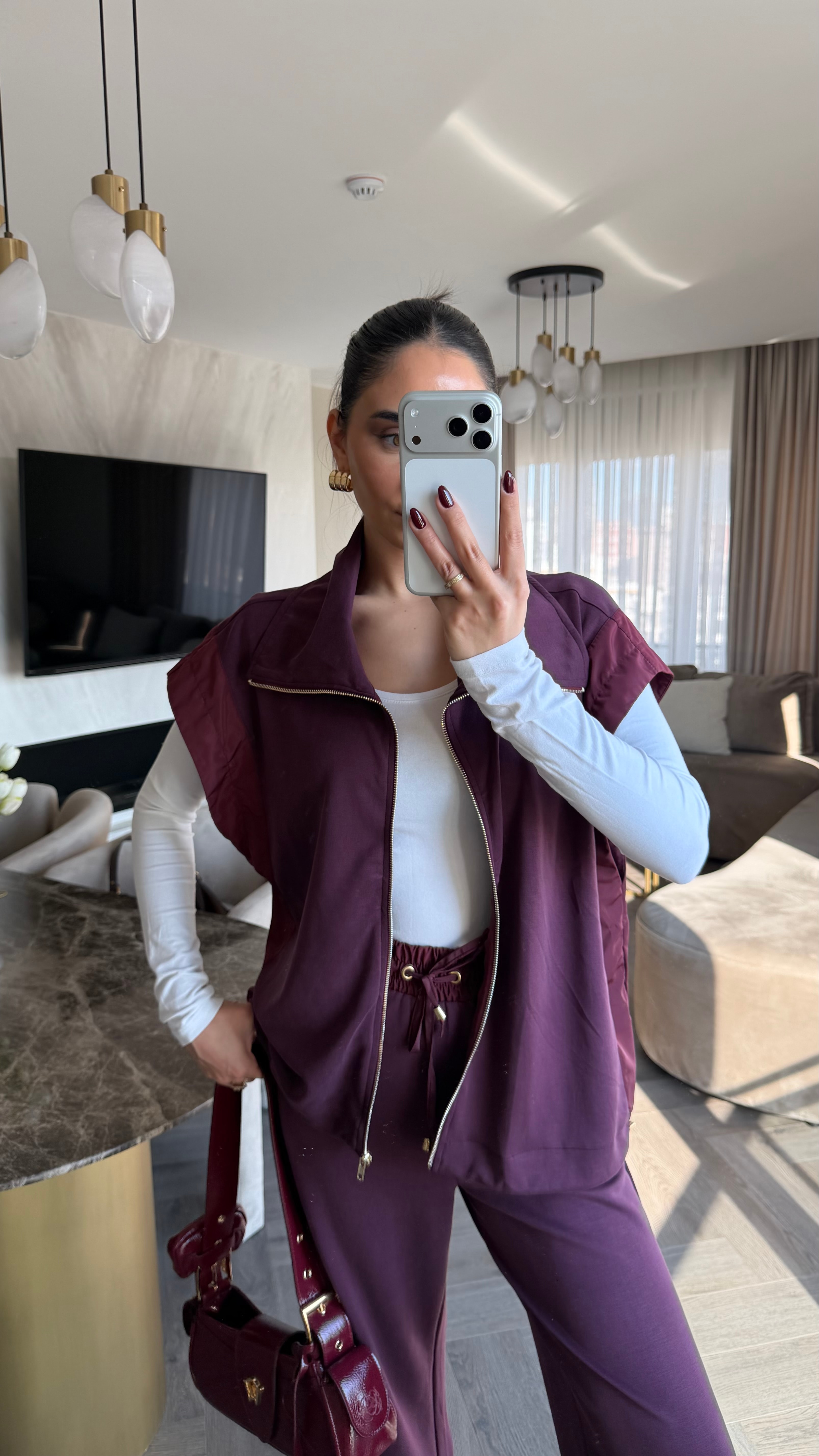 Marka Model Fermuarlı Takım Bordo