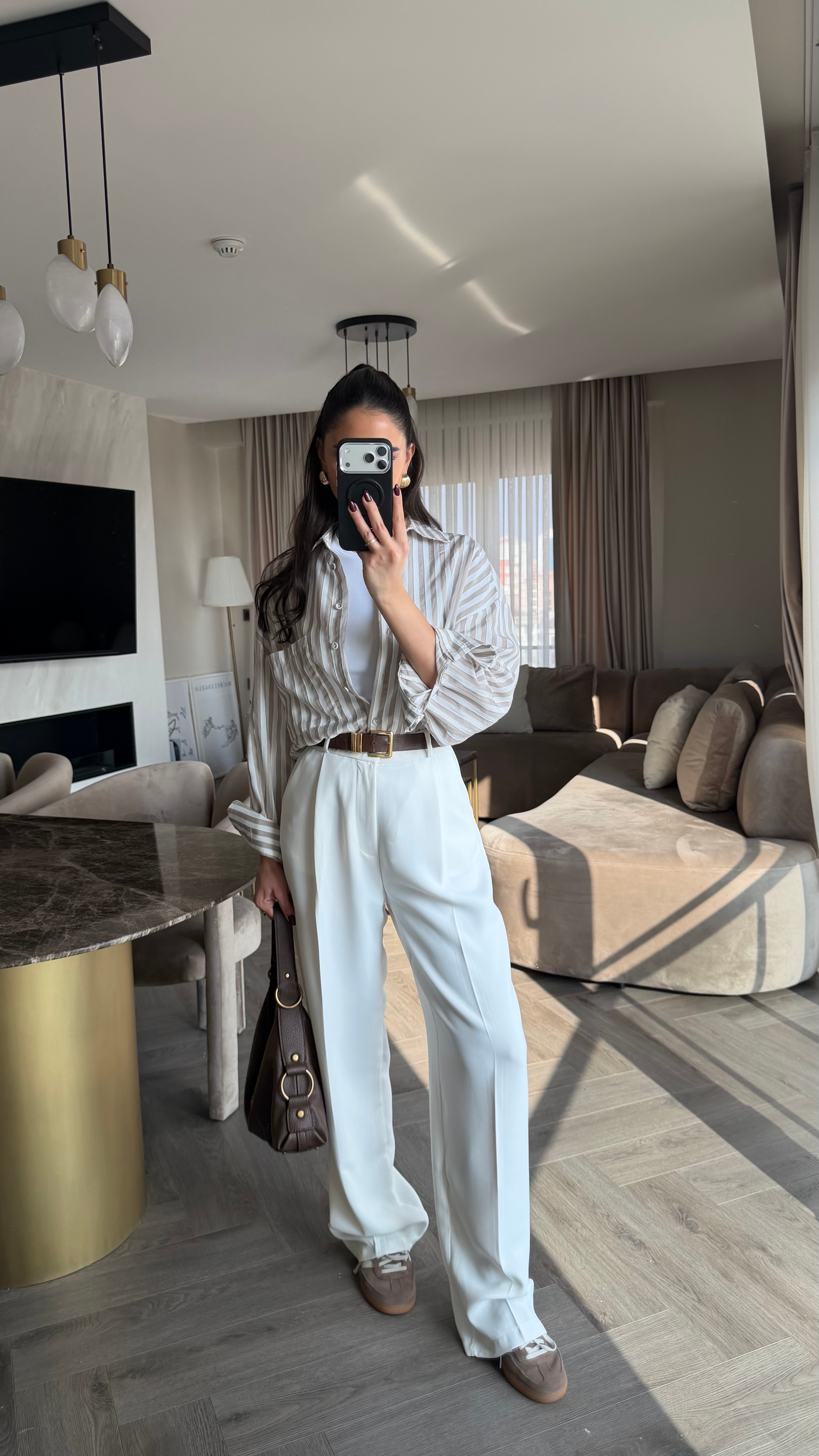 Çizgili Oversize Gömlek 