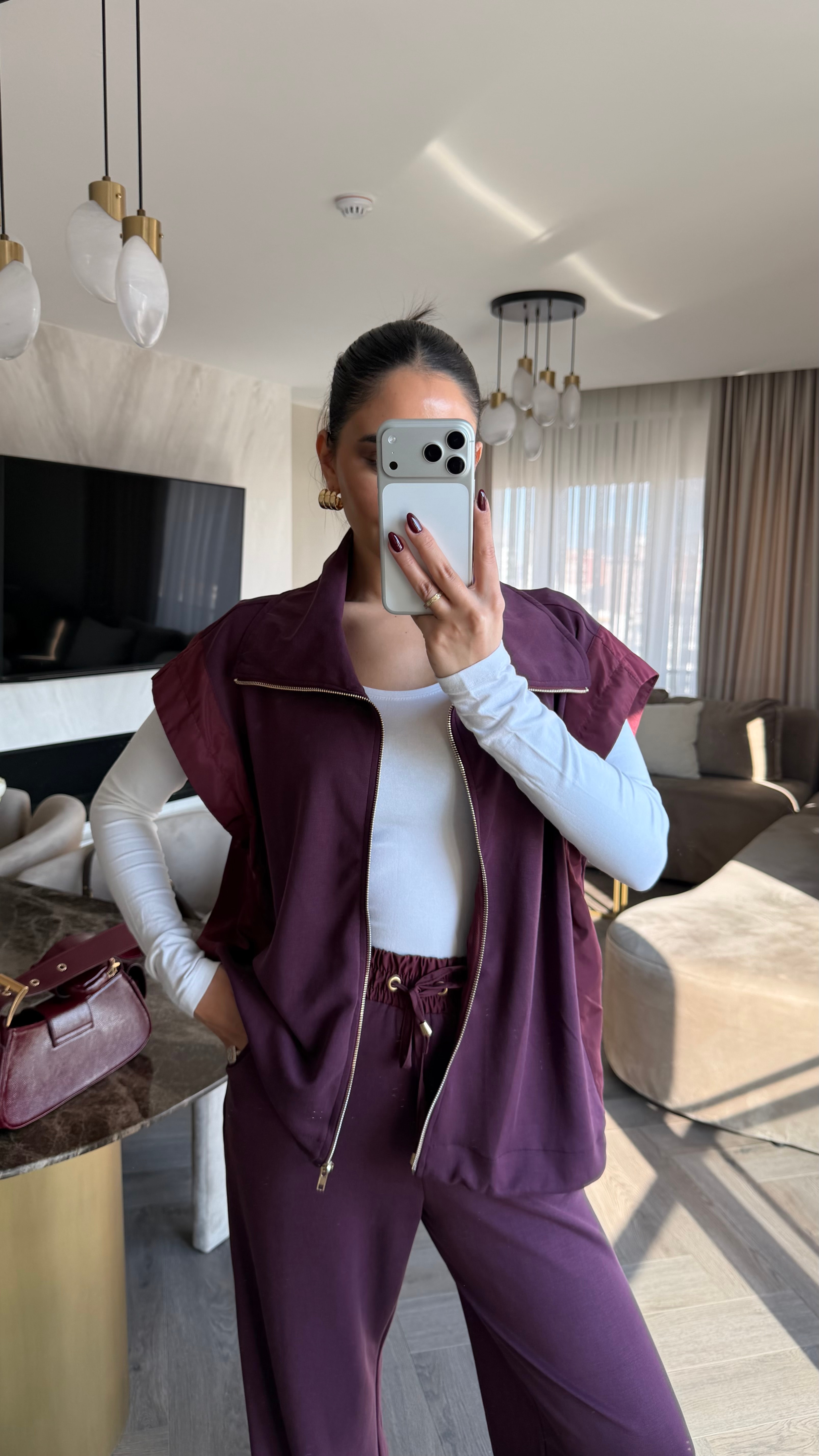 Marka Model Fermuarlı Takım Bordo