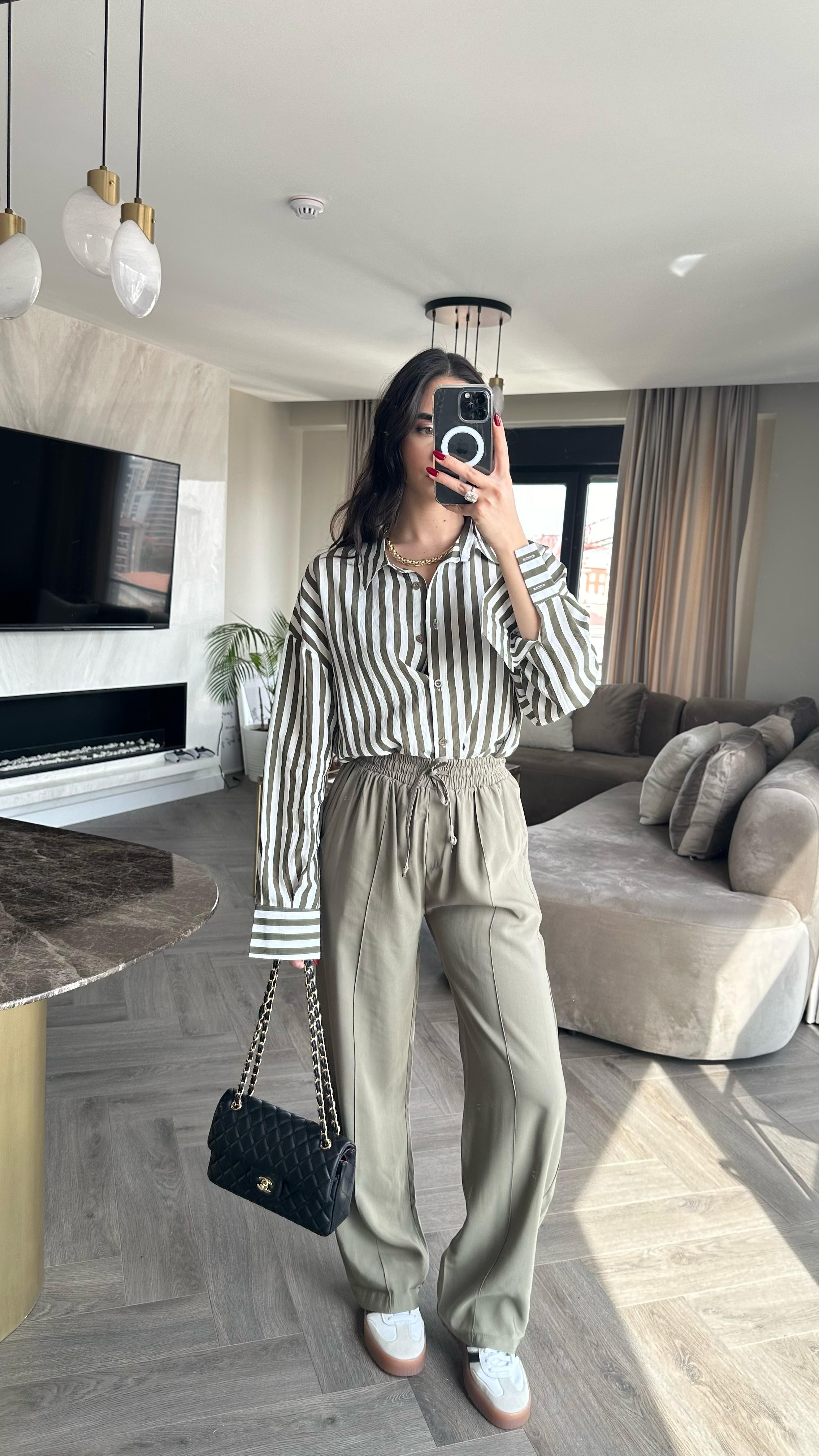 Massimo Oversize Gömlek Yeşil