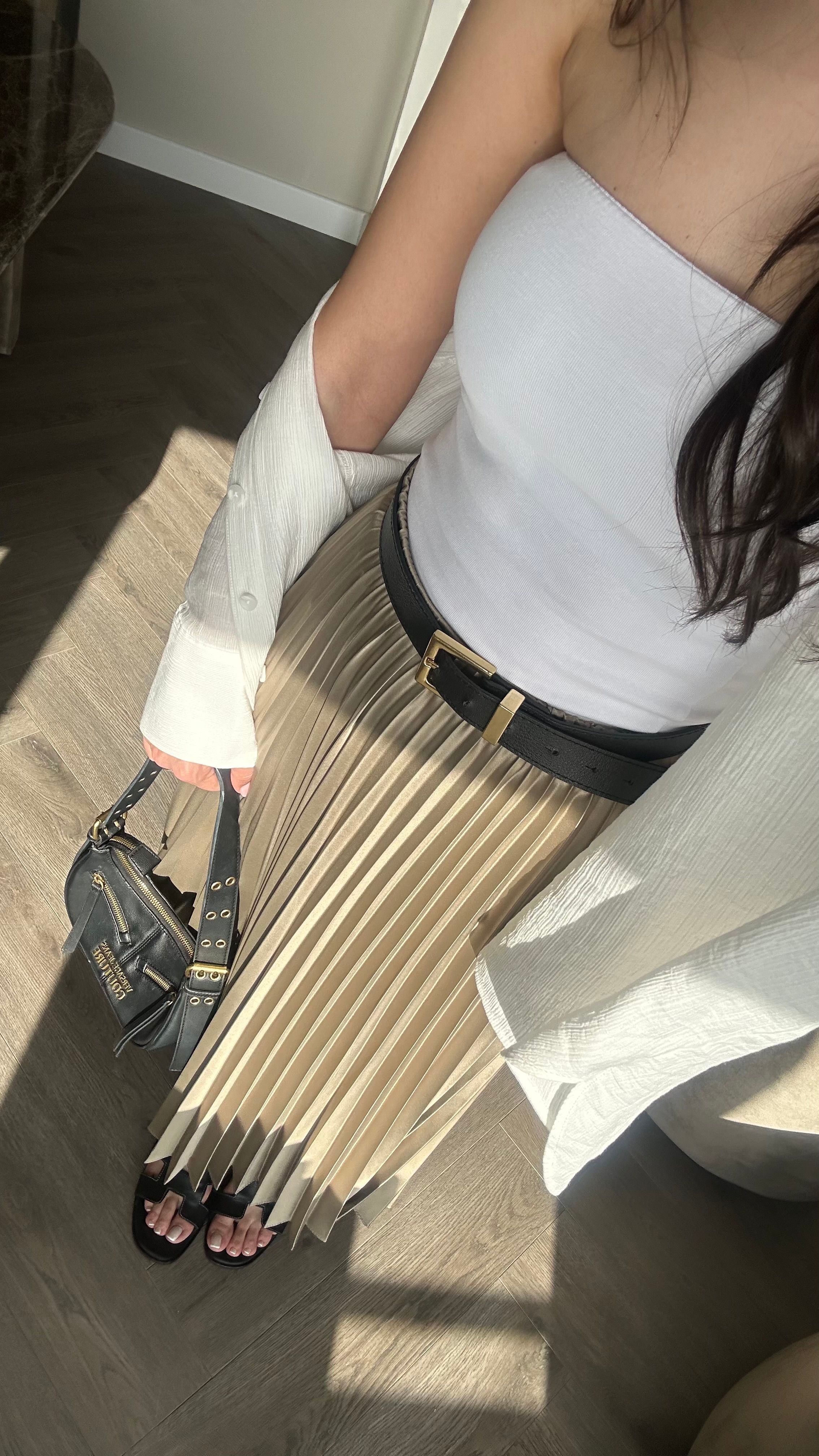 Straplez Crop Beyaz