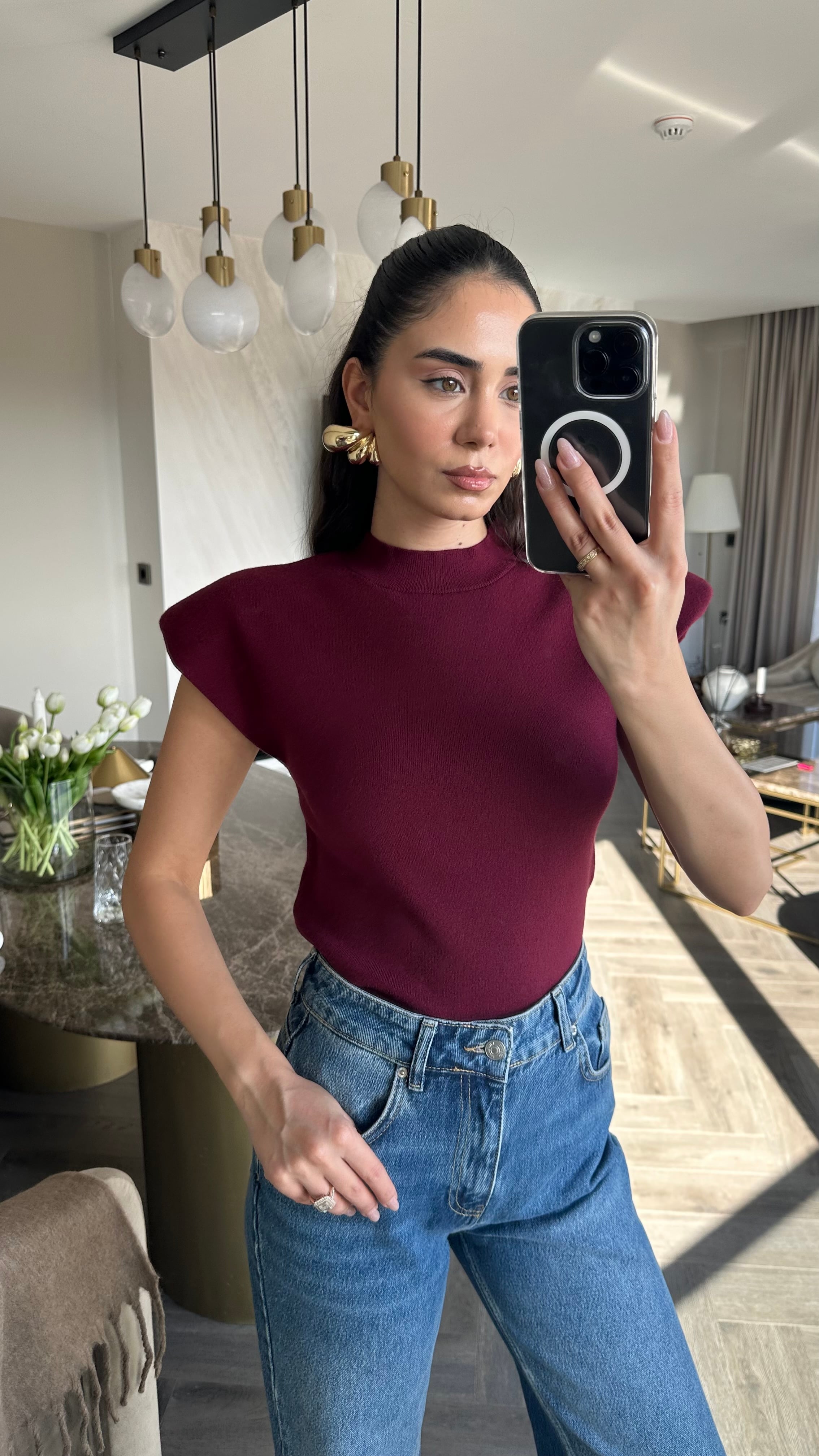 Vatkalı Triko Bordo
