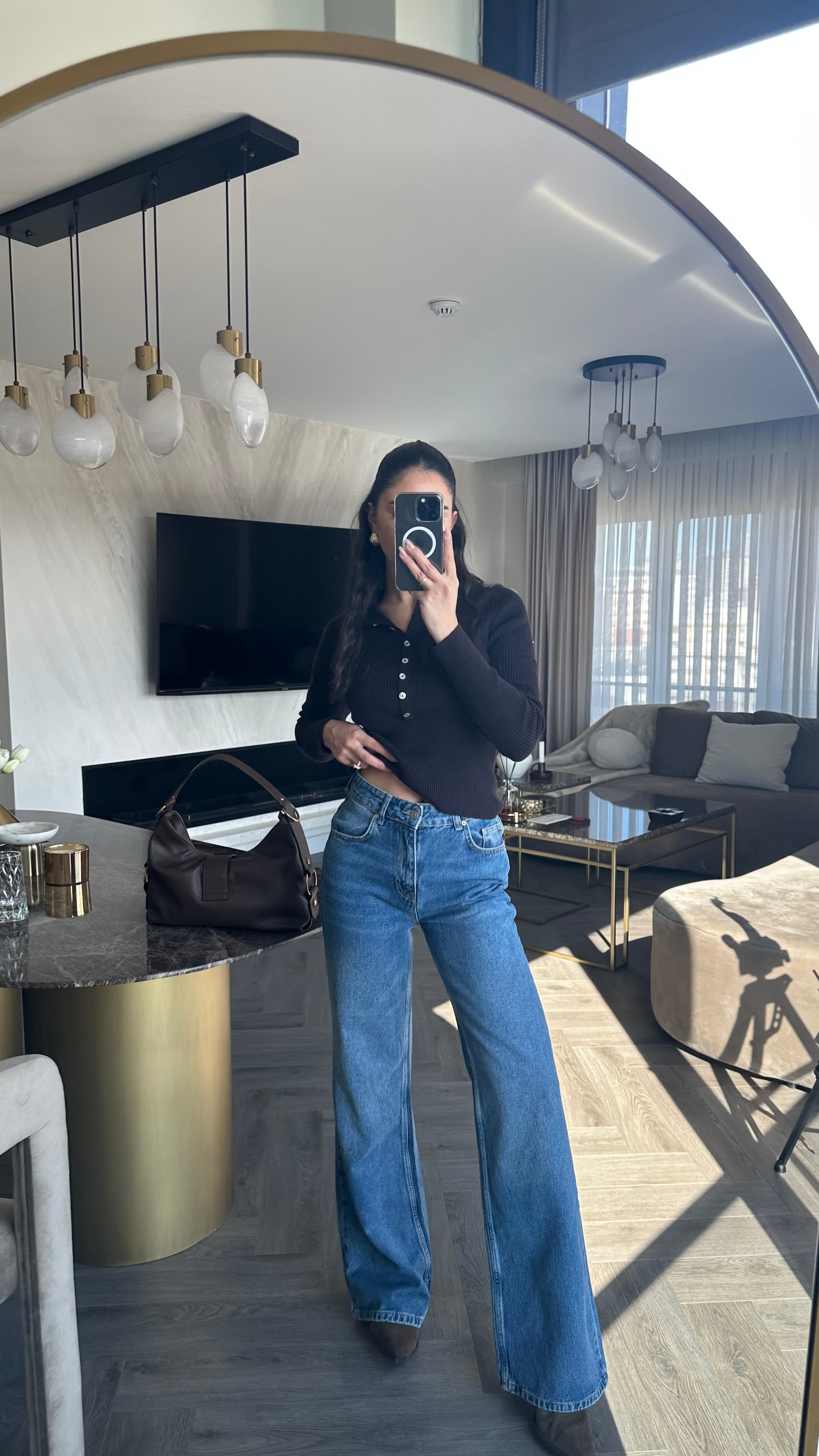 Yumuşak Dokulu Wide Leg Jean 
