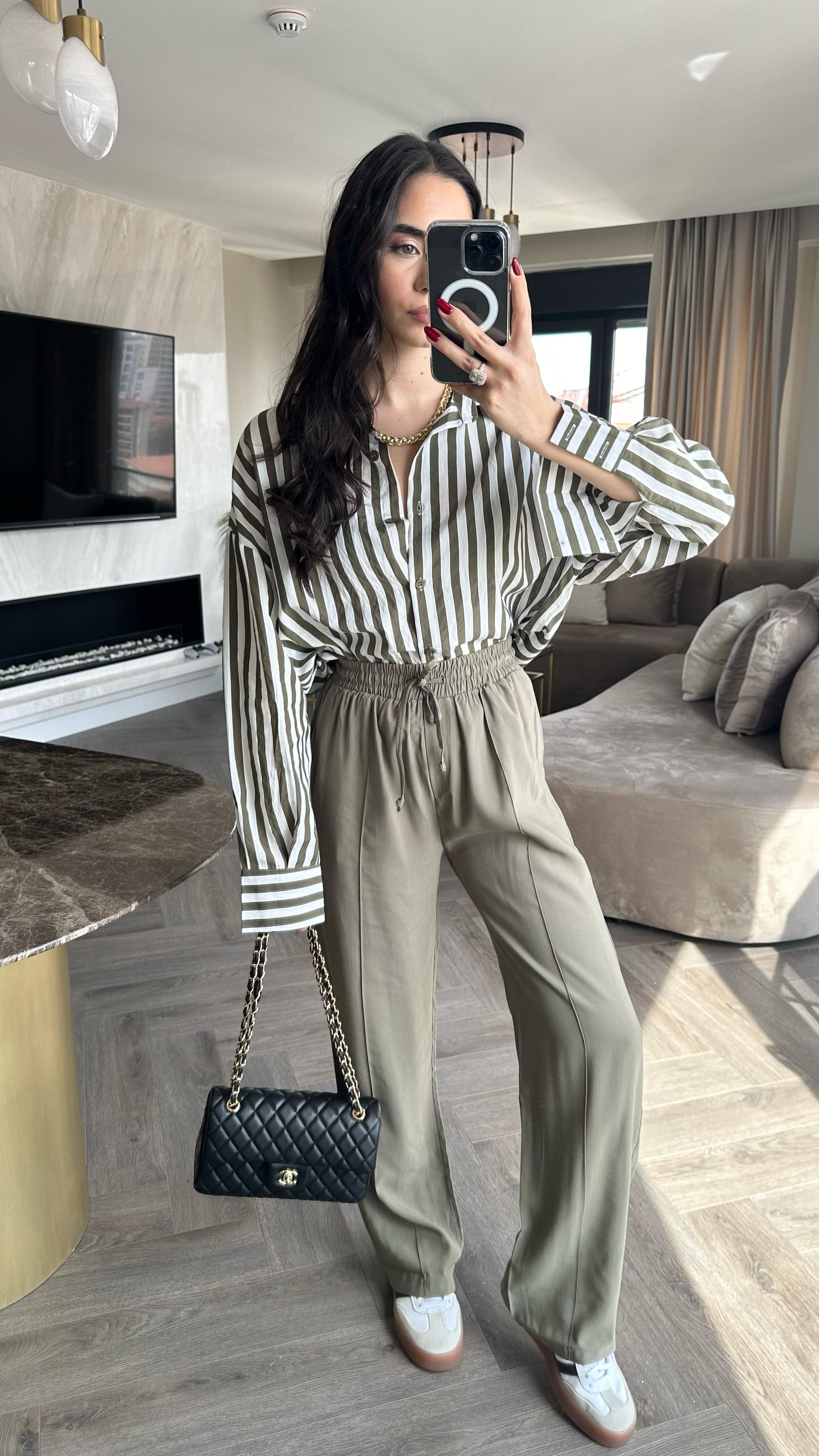 Massimo Oversize Gömlek Yeşil