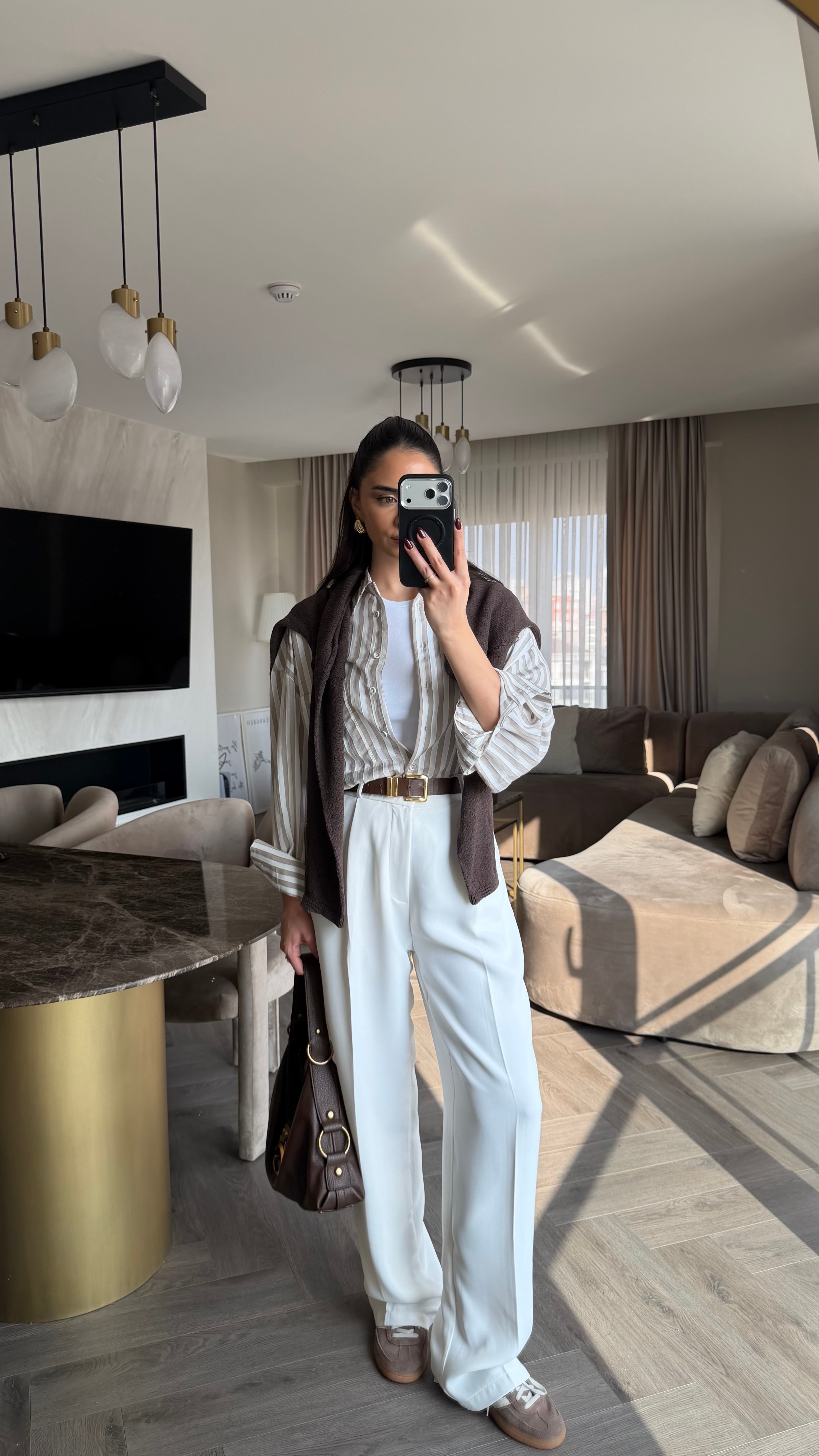 Çizgili Oversize Gömlek 