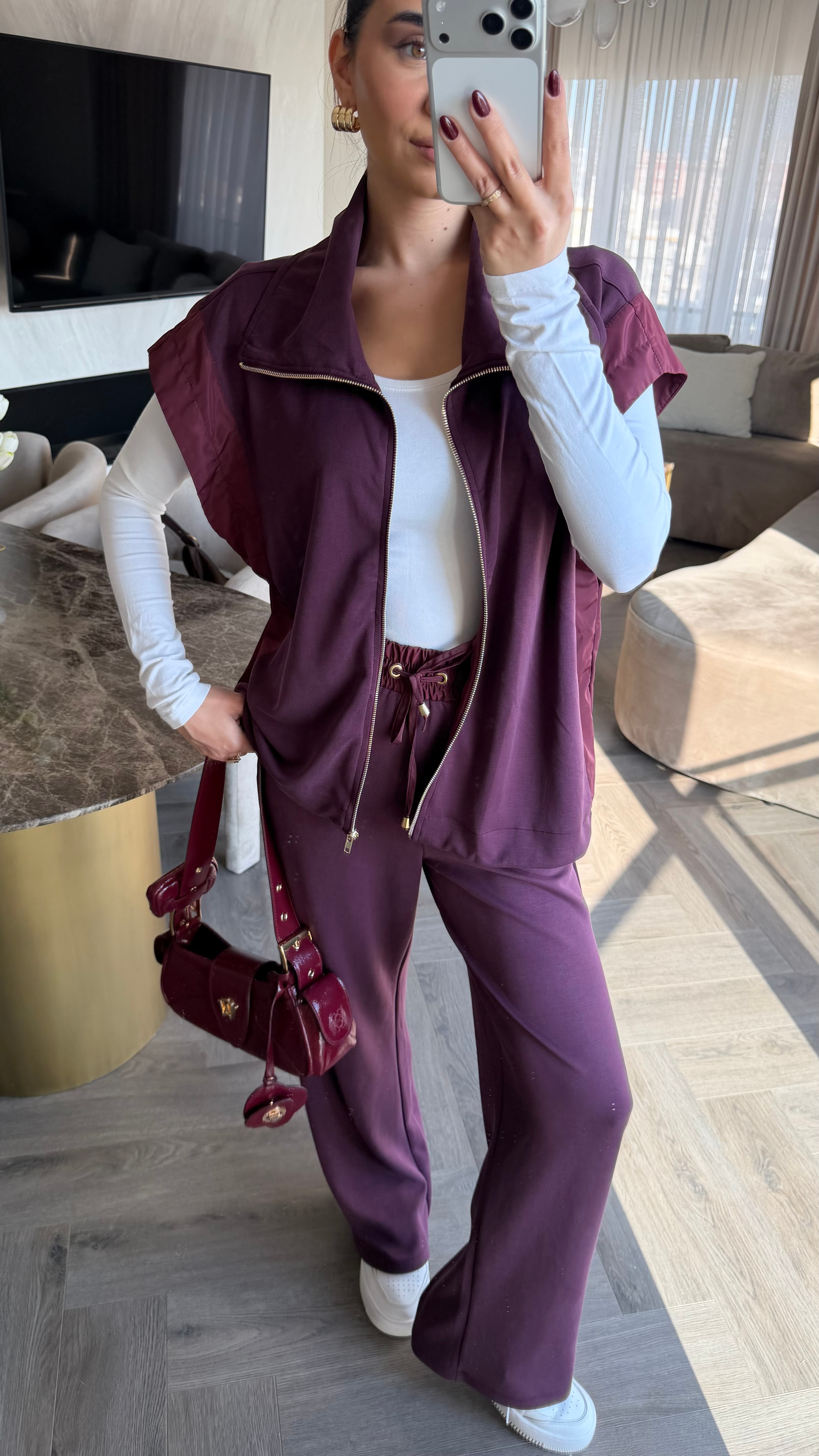 Marka Model Fermuarlı Takım Bordo