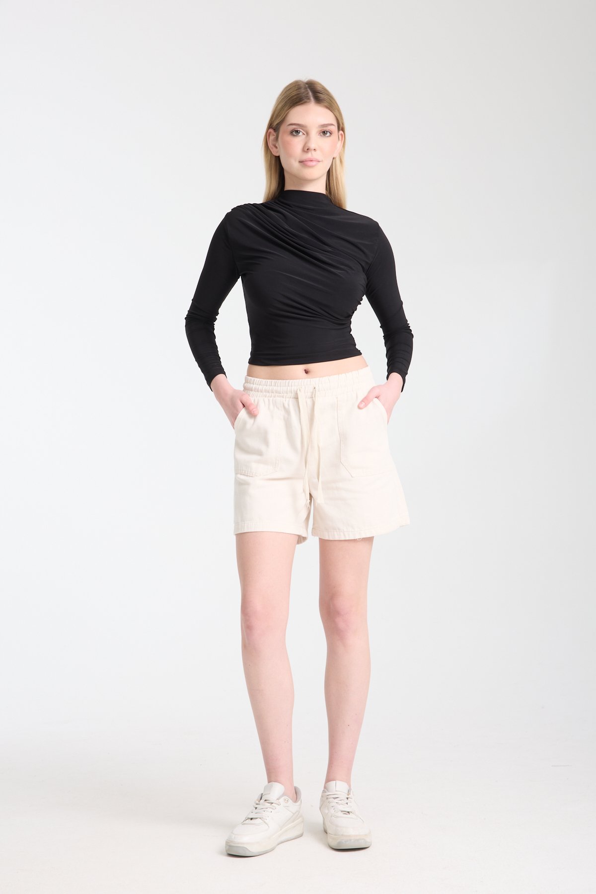 100% cotton Bağcıklı Şort