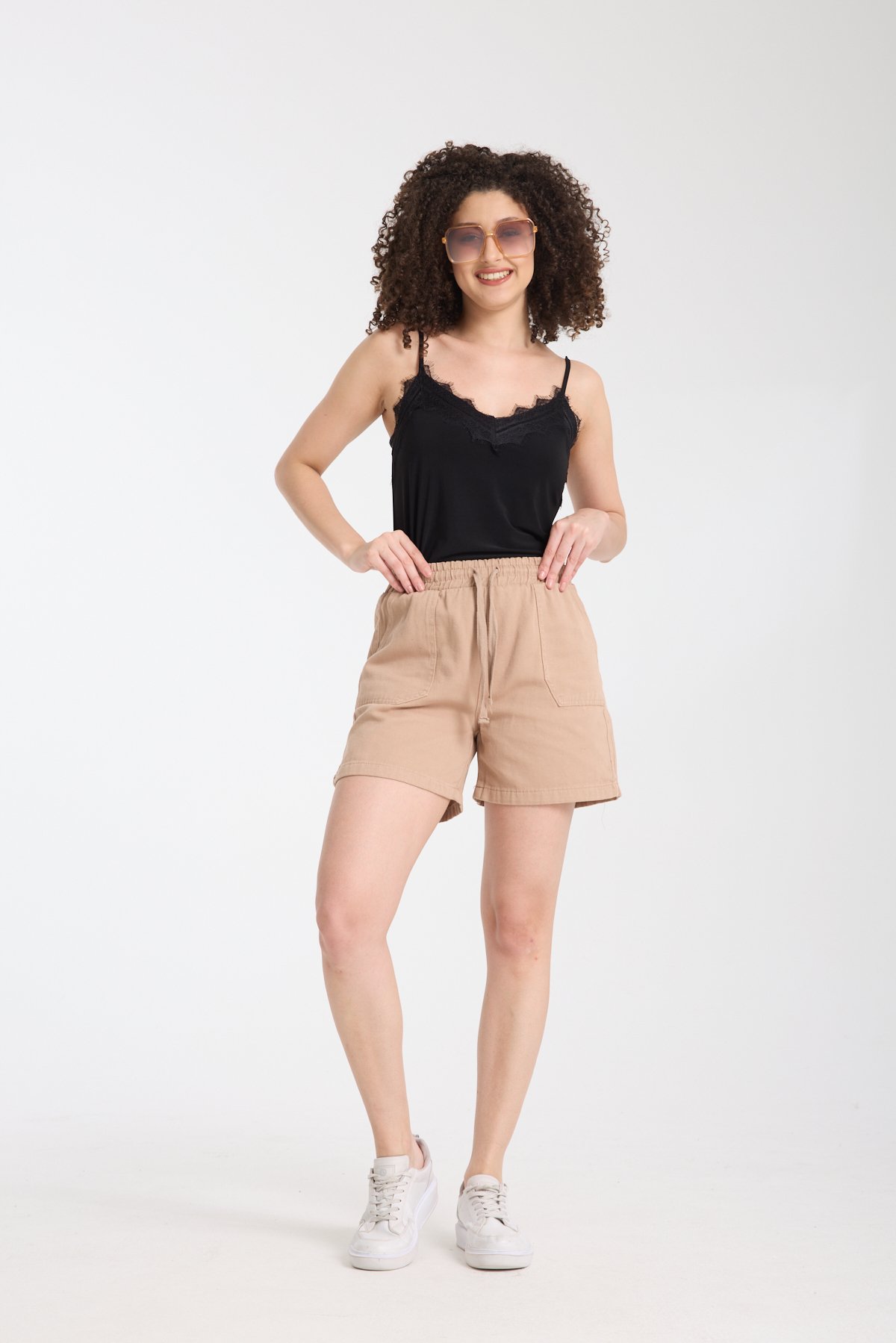 Bağcıklı şort 100%cotton 