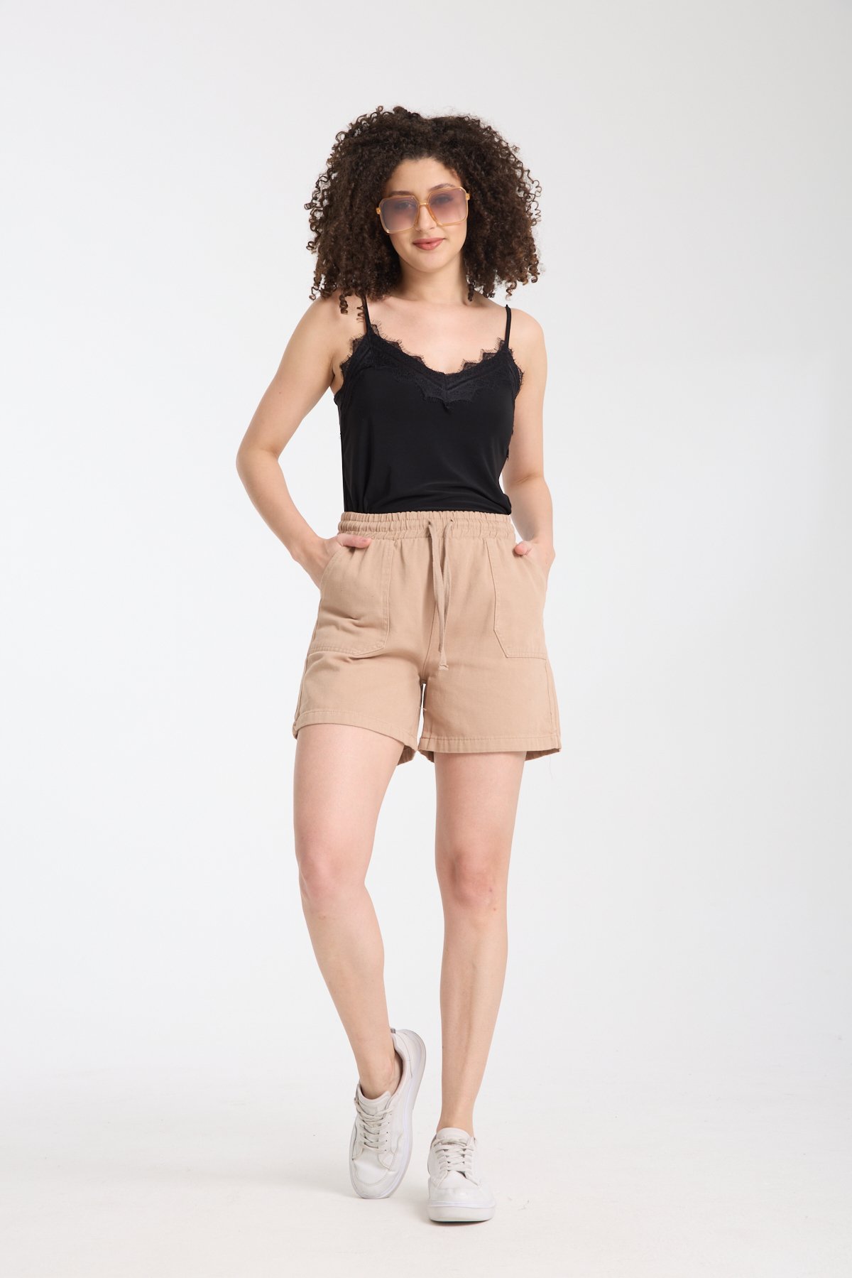 Bağcıklı şort 100%cotton 