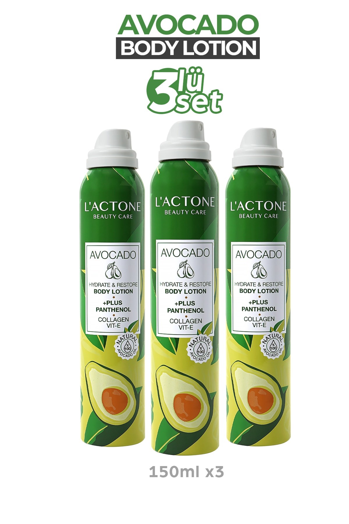 Avocado Panthenol Plus Body Lotion-- 3'lü Set