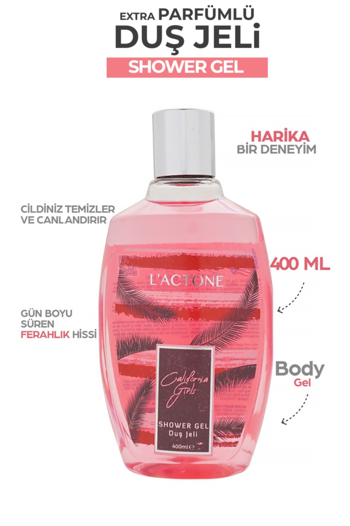 Ekstra Parfümlü Duş Jeli California Girls Shower Gel 400 ml