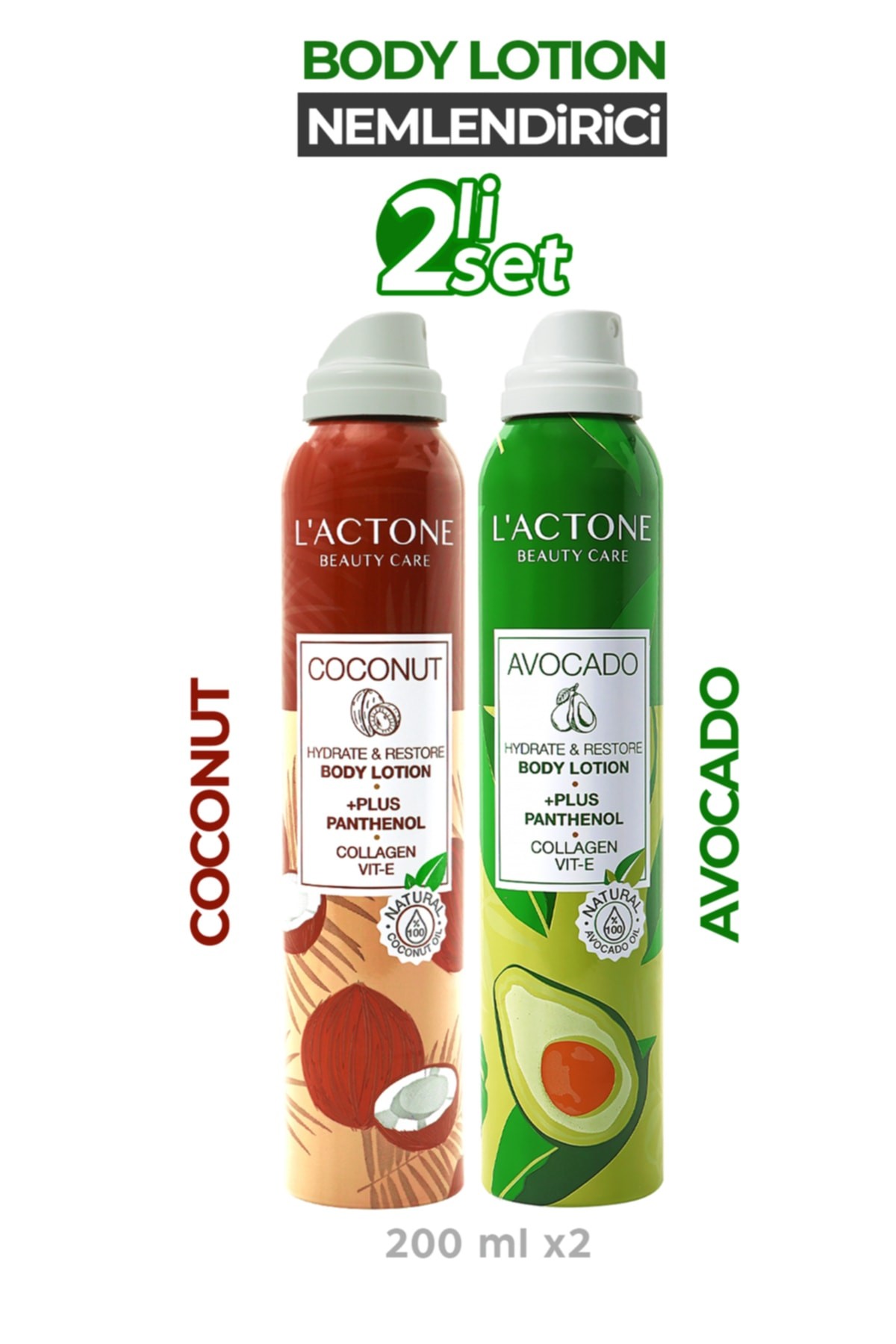 Avocado & Coconut Panthenol Plus Body Lotion 2'li Set