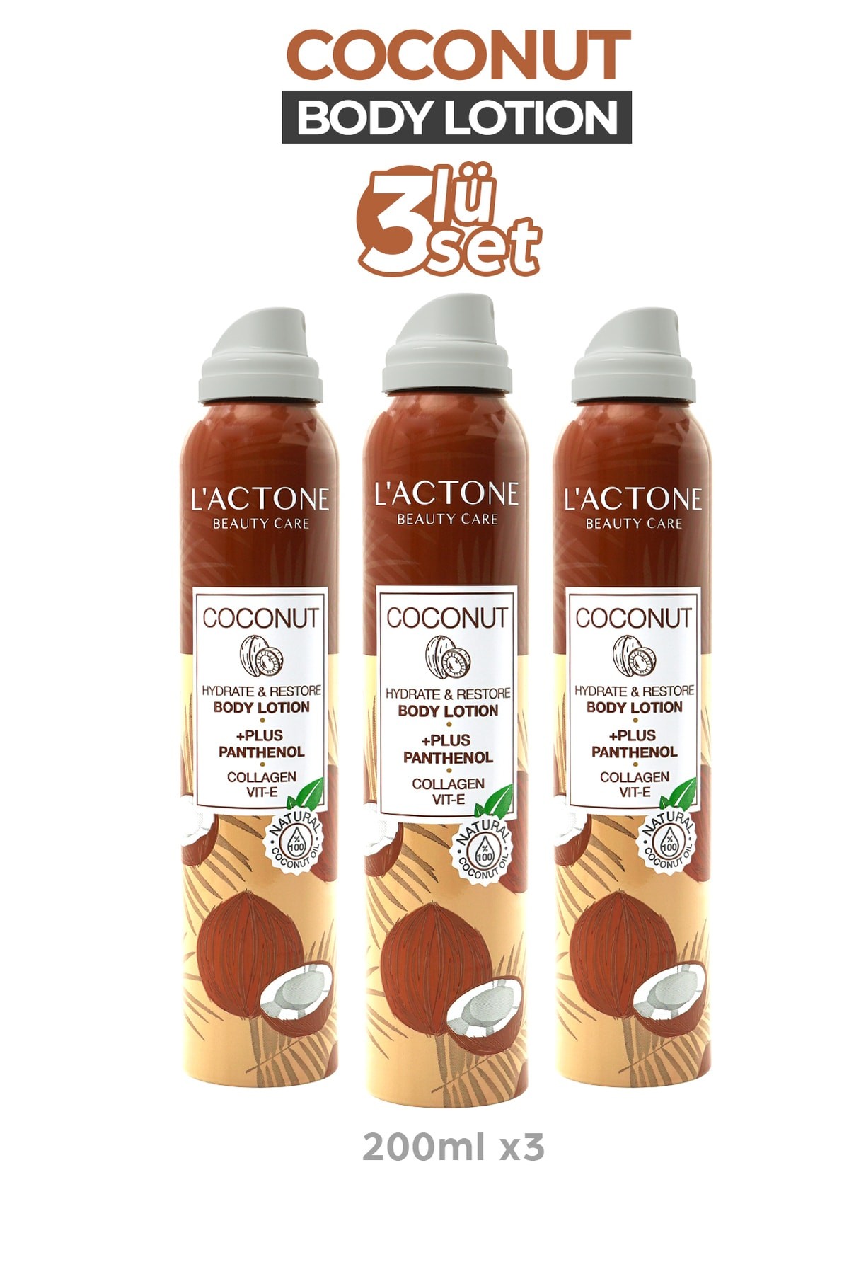 Coconat Panthenol Plus Vücut Spreyi 200 ml -- 3'lü Set
