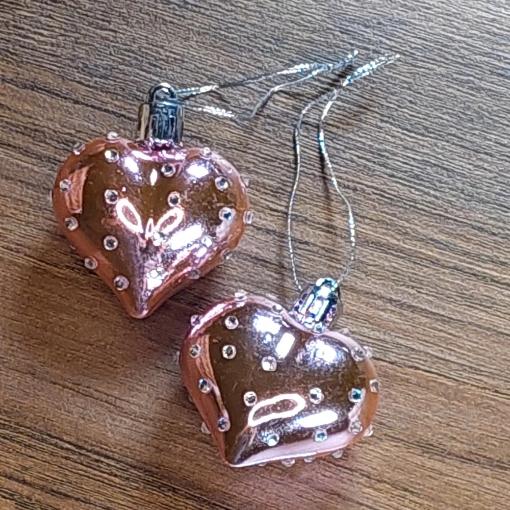Shiny Pink Kalp Süs 2'li Set