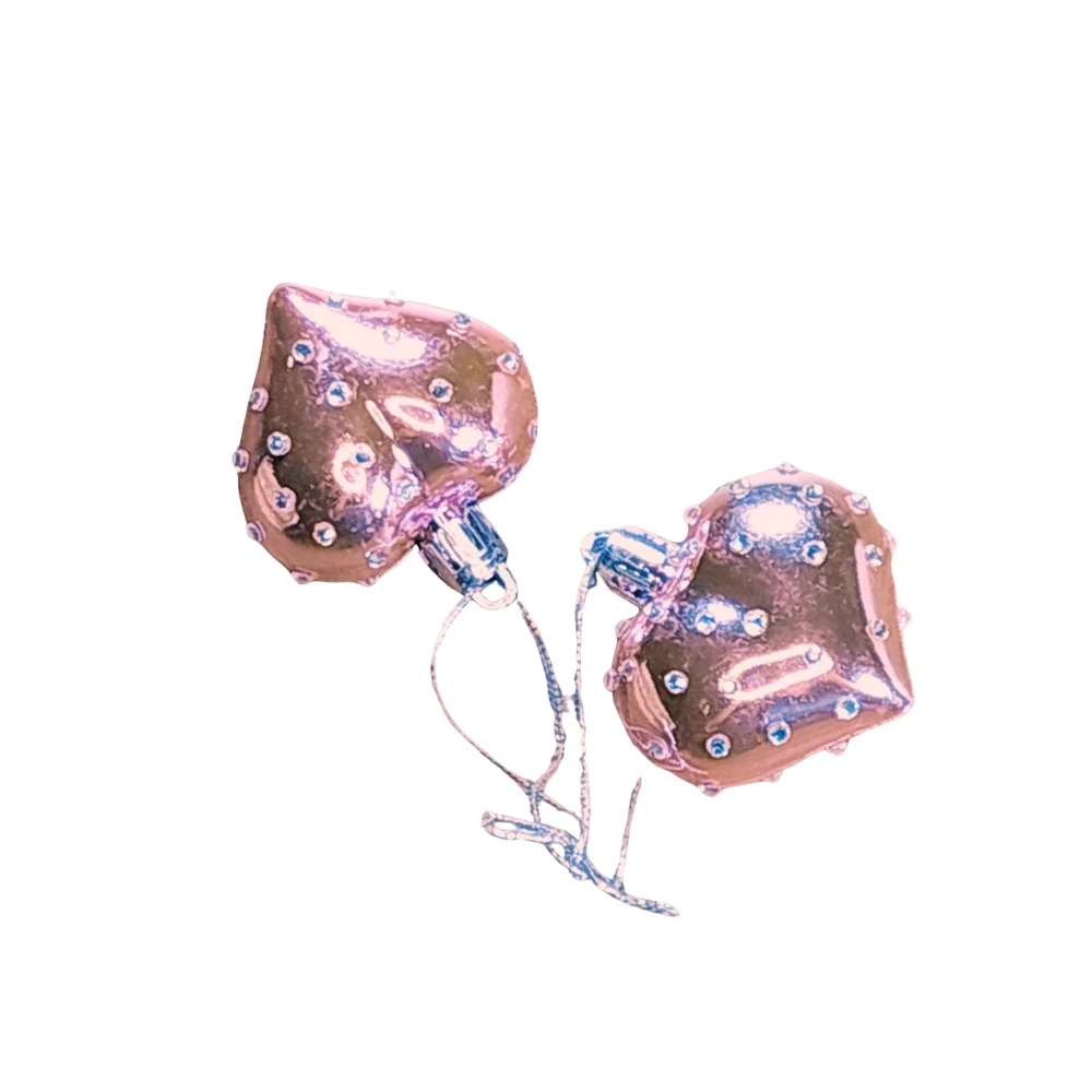 Shiny Pink Kalp Süs 2'li Set