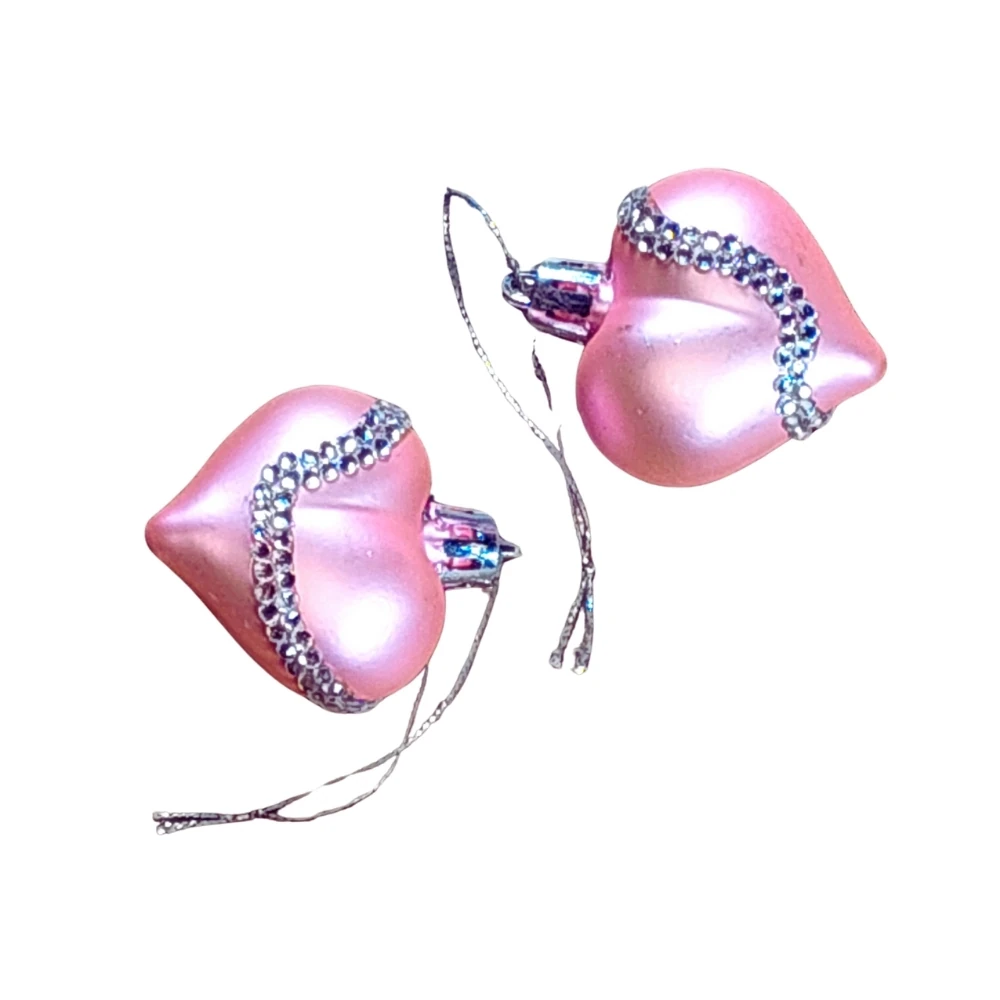 Silk Pink Kalp Süs 2'li Set