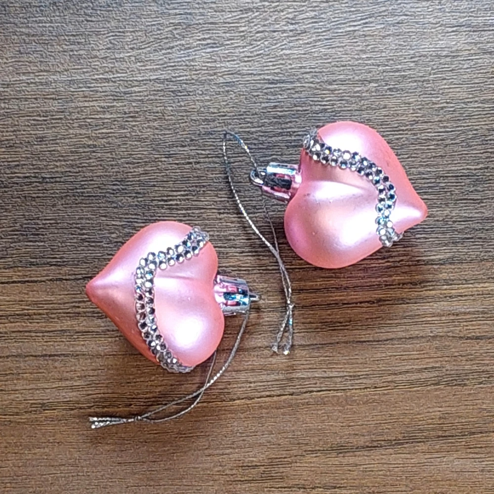 Silk Pink Kalp Süs 2'li Set