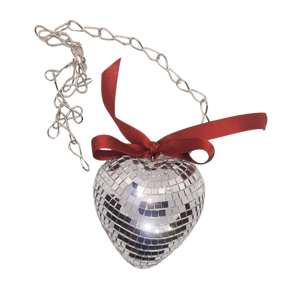 Gümüş Disco Mozaik Kalp