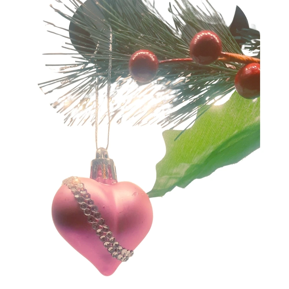 Silk Pink Kalp Süs 2'li Set