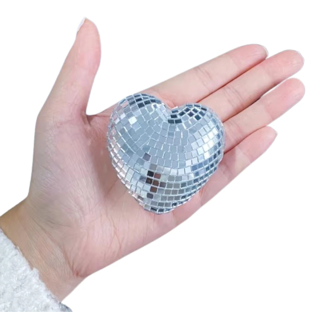 Gümüş Disco Mozaik Kalp