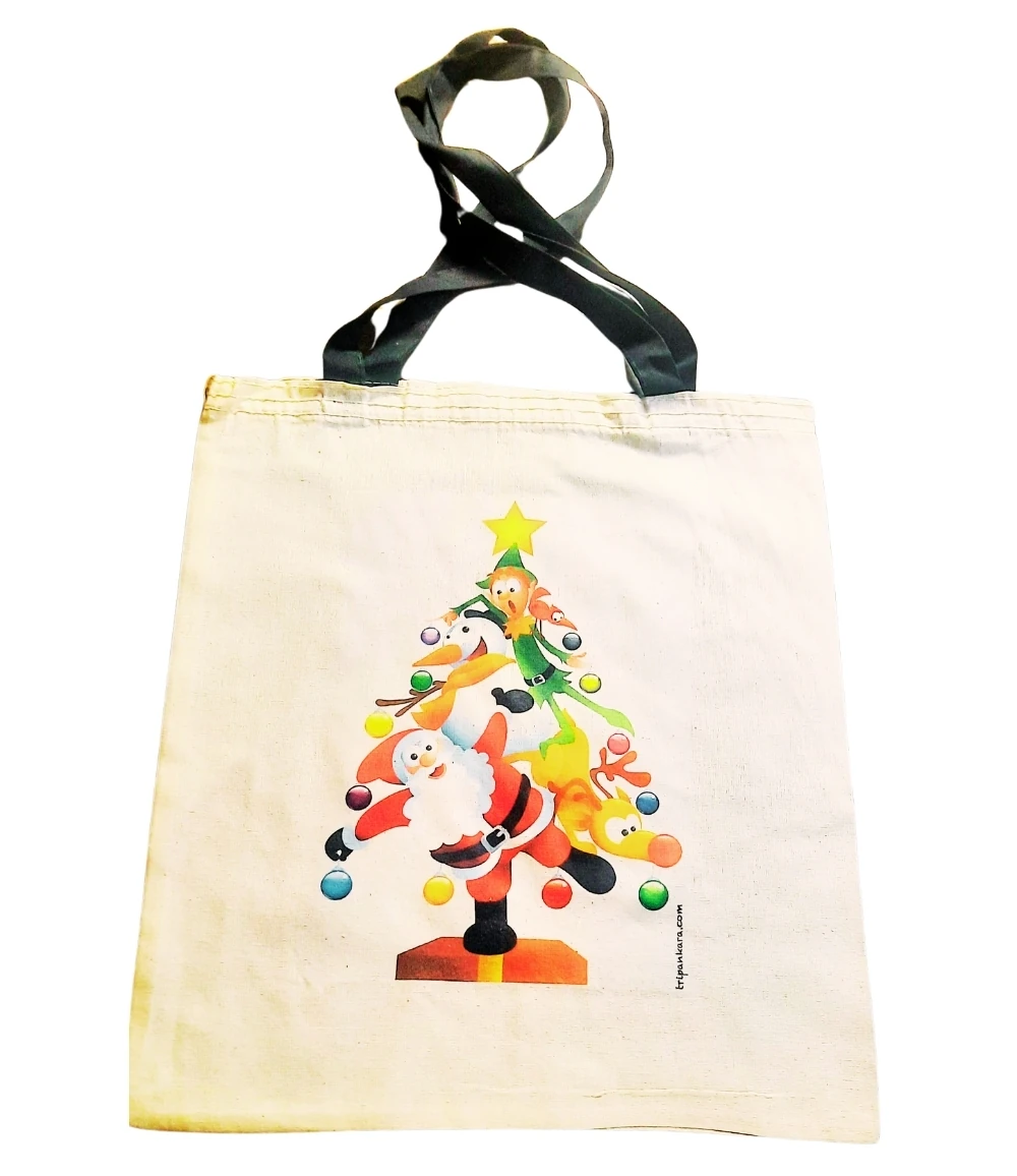 Santa ve Dostları Bez Çanta