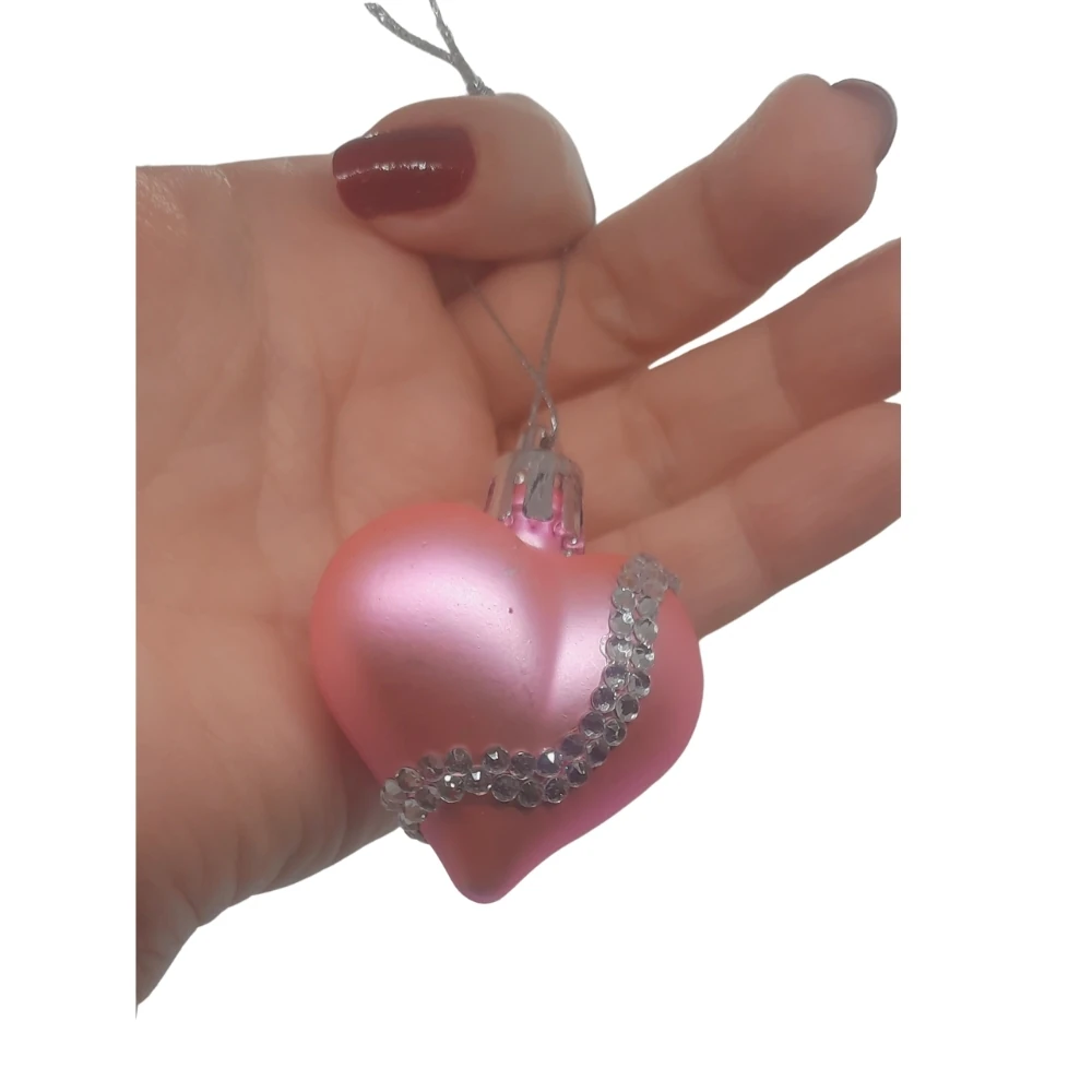 Silk Pink Kalp Süs 2'li Set