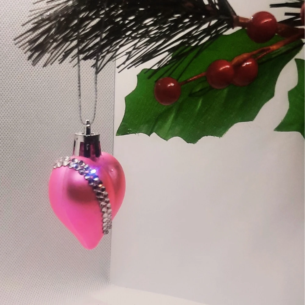 Silk Pink Kalp Süs 2'li Set