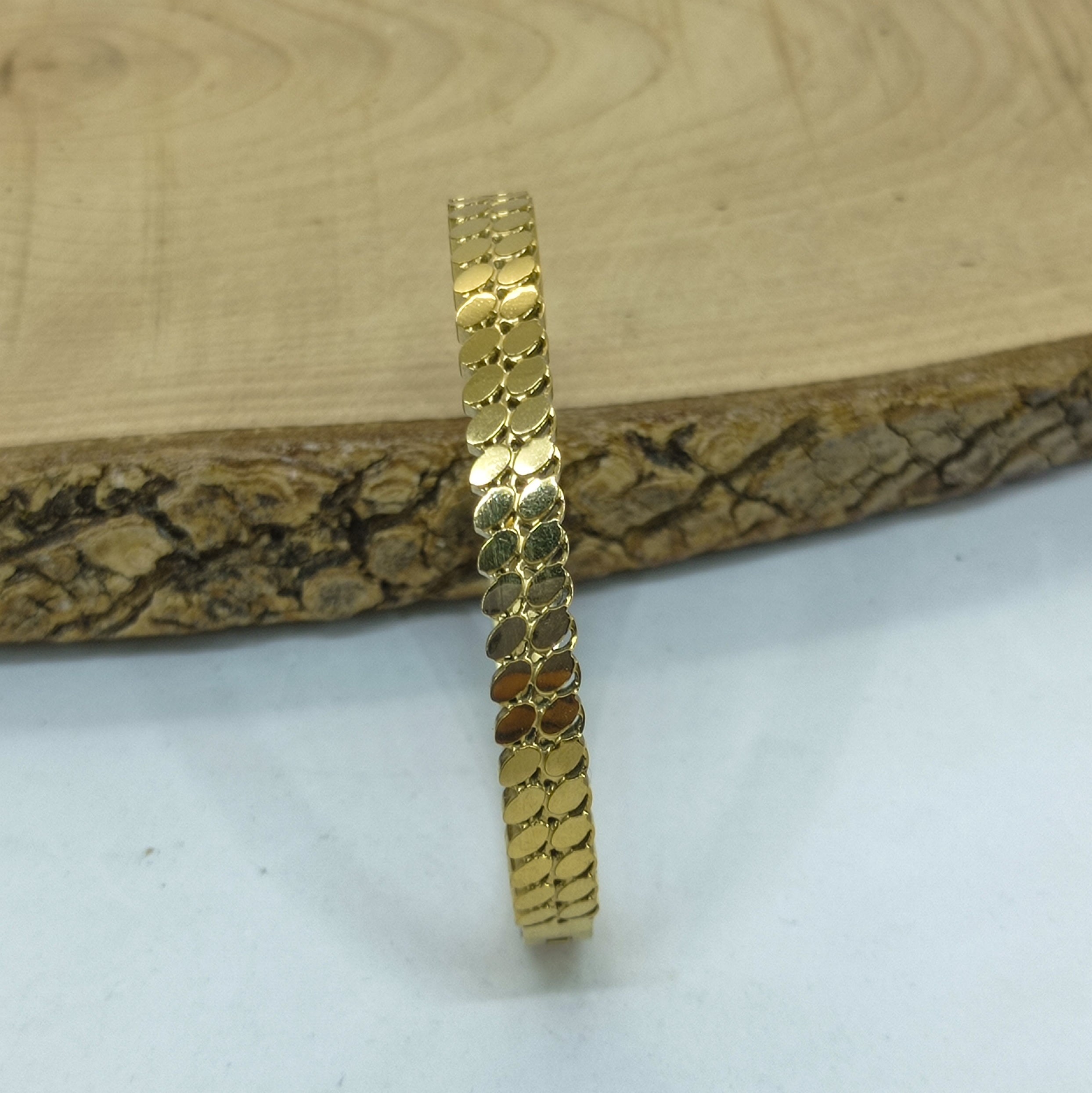 Çelik Adana Burma Model Kelepçe Bilezik Gold Renk