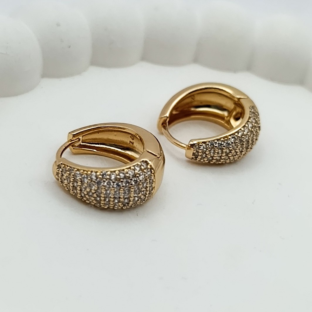 Xuping Küpe Lüks Dokunuş Halka Model Sıvama Zirkon Taşlı Rose Gold Renk