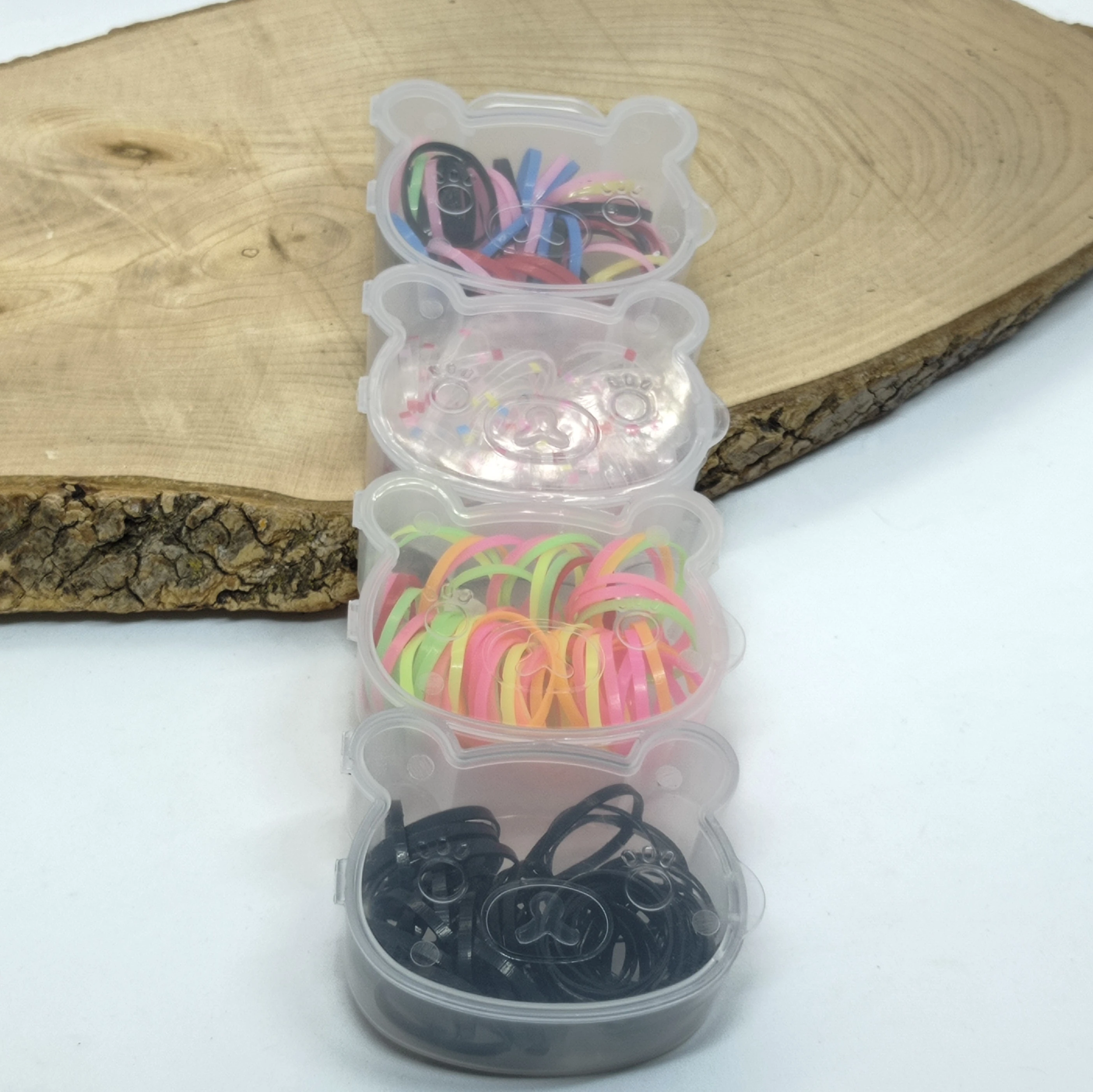 Ayıcık Kutulu 4 Renkli  Çoklu Lastik Toka