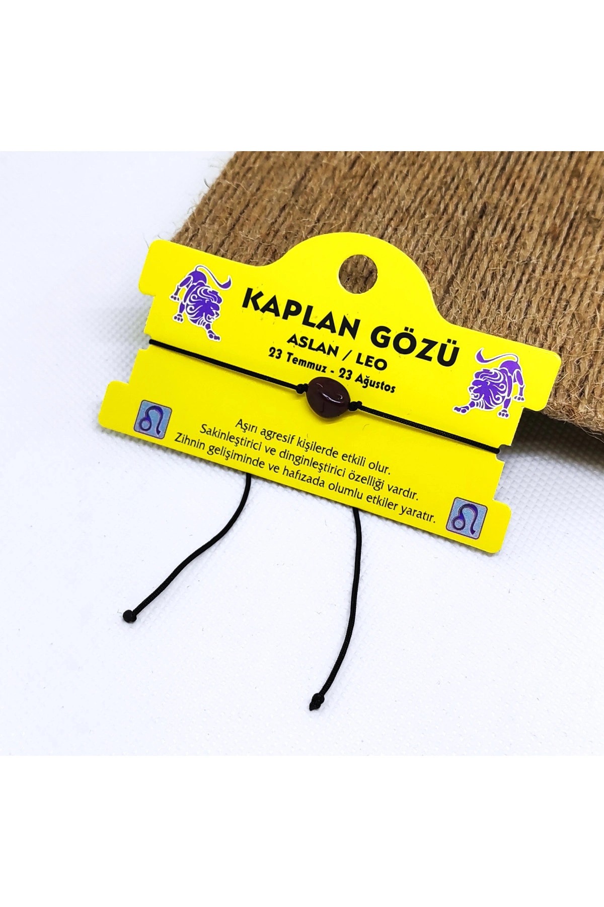 Doğal Taş Bileklik Kaplan Gözü Taşı Burç Aslan