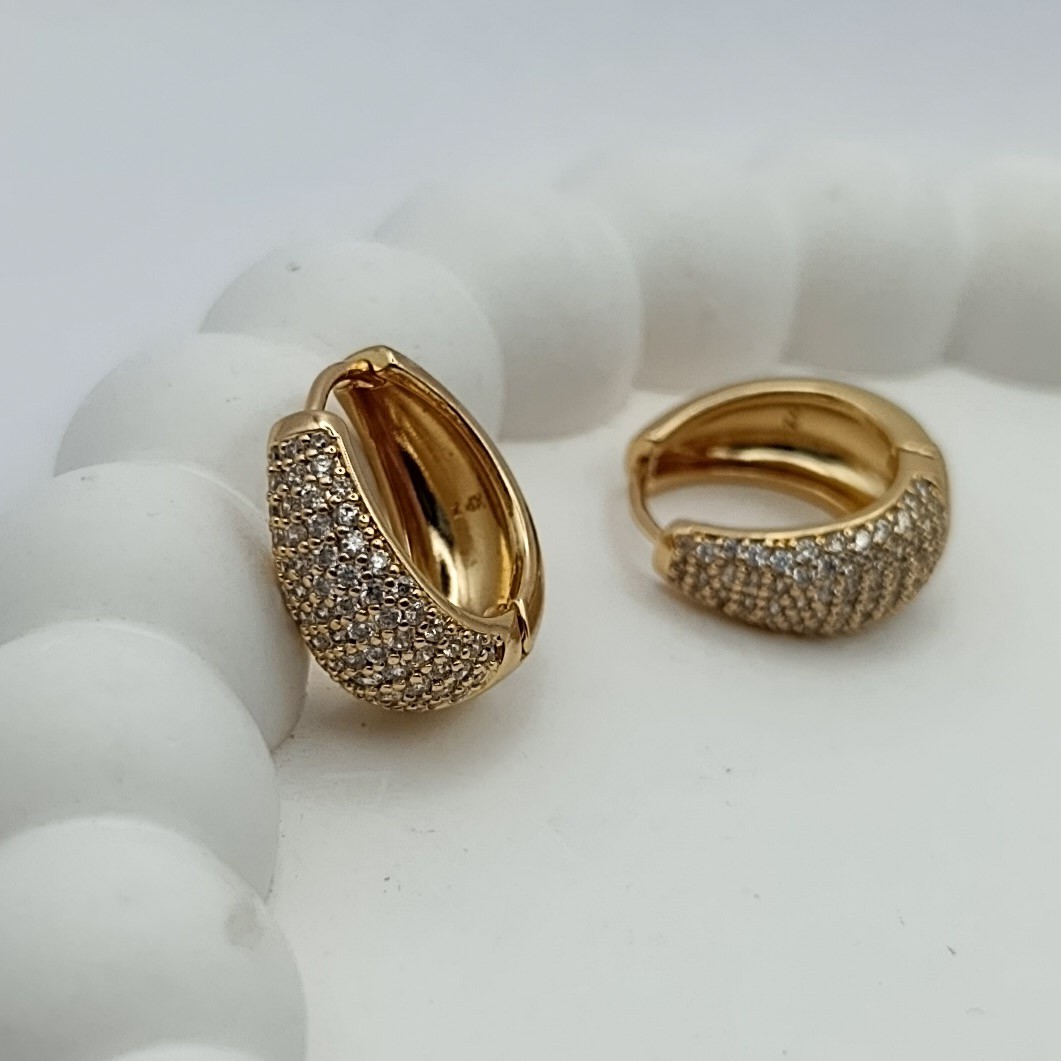 Xuping Küpe Lüks Dokunuş Halka Model Sıvama Zirkon Taşlı Rose Gold Renk