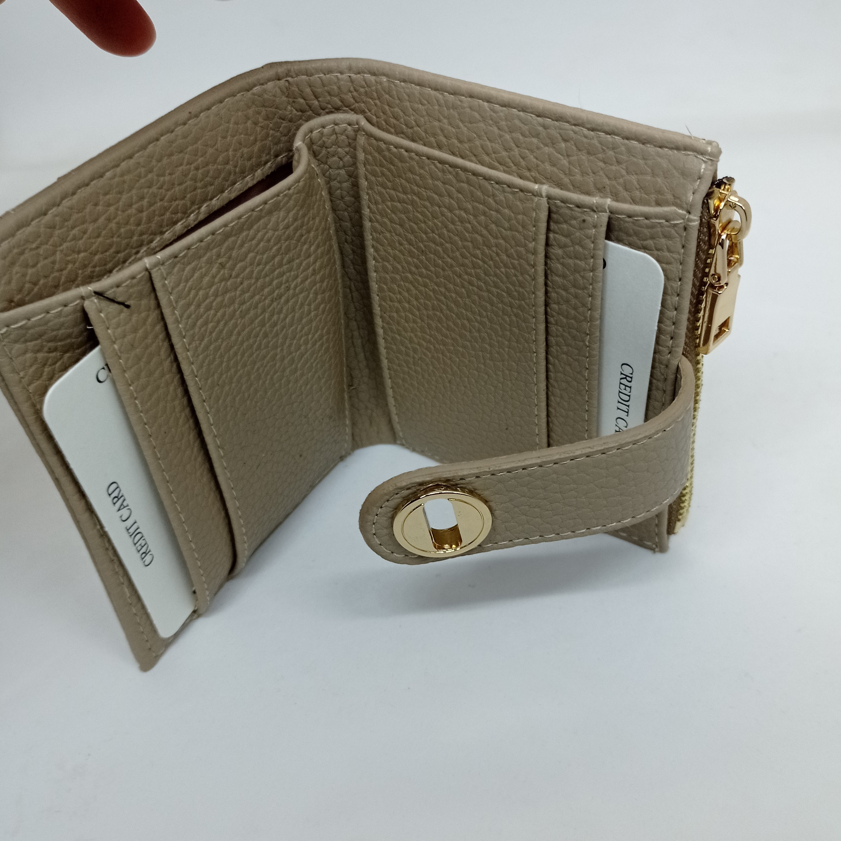 Mini Deri Cüzdan Gold Detaylı Renkli Klipsli Model