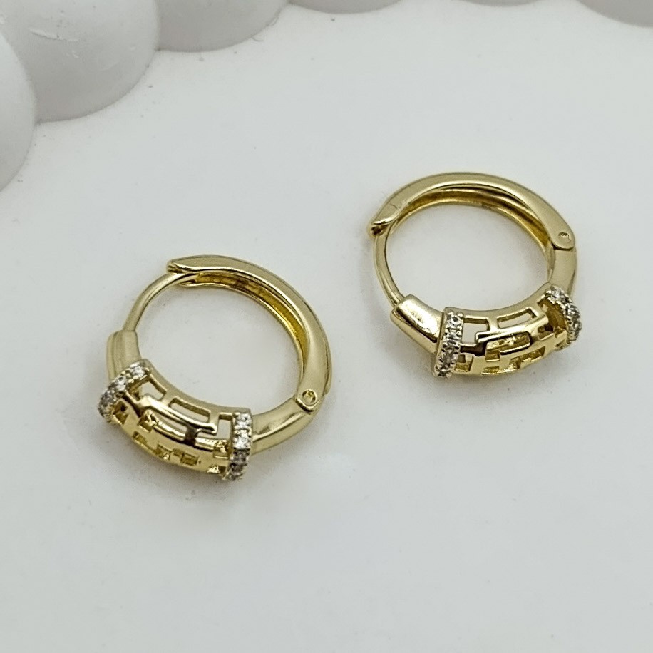 Xuping Küpe Altın Labirent Halka Model Marjinal Tasarım 14k Gold Renk