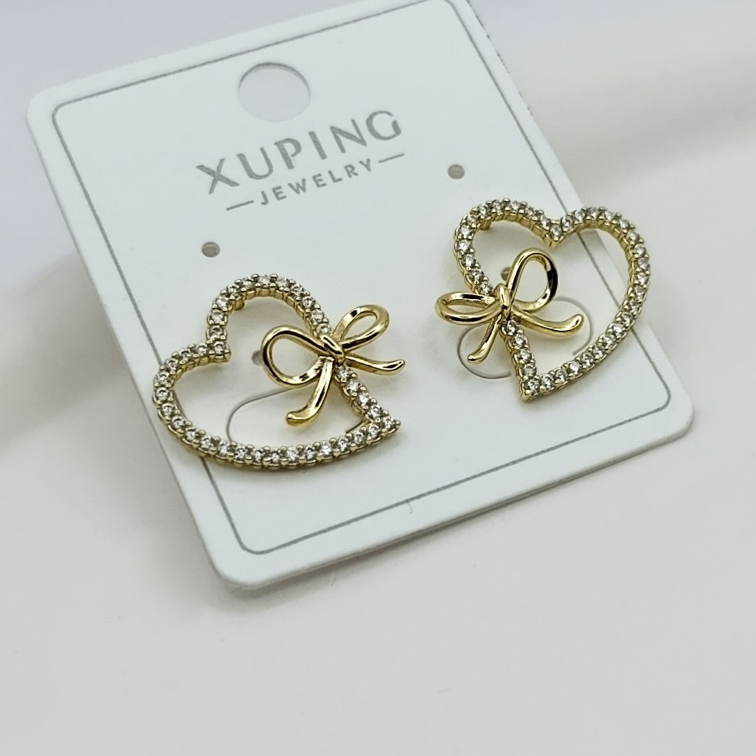 Xuping Küpe Fatal Love Ölümcül Aşk Model Fiyonk Detay Zirkon Taşlı 14k Gold Renk