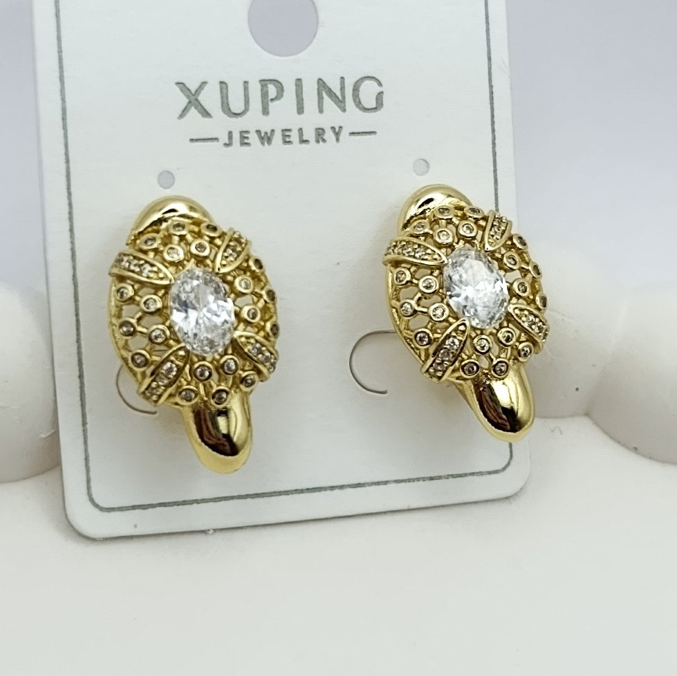 Xuping Küpe Regal Shine Model Zirkon Taşlı 14k Gold Renk