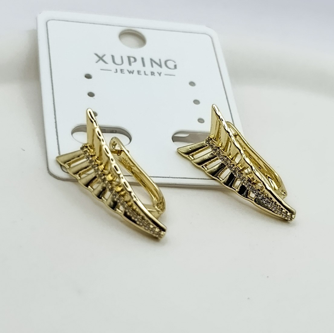Xuping Küpe Wing Model Arı Kanadı Detaylı Halka Tipi Kapama 14k Gold Renk