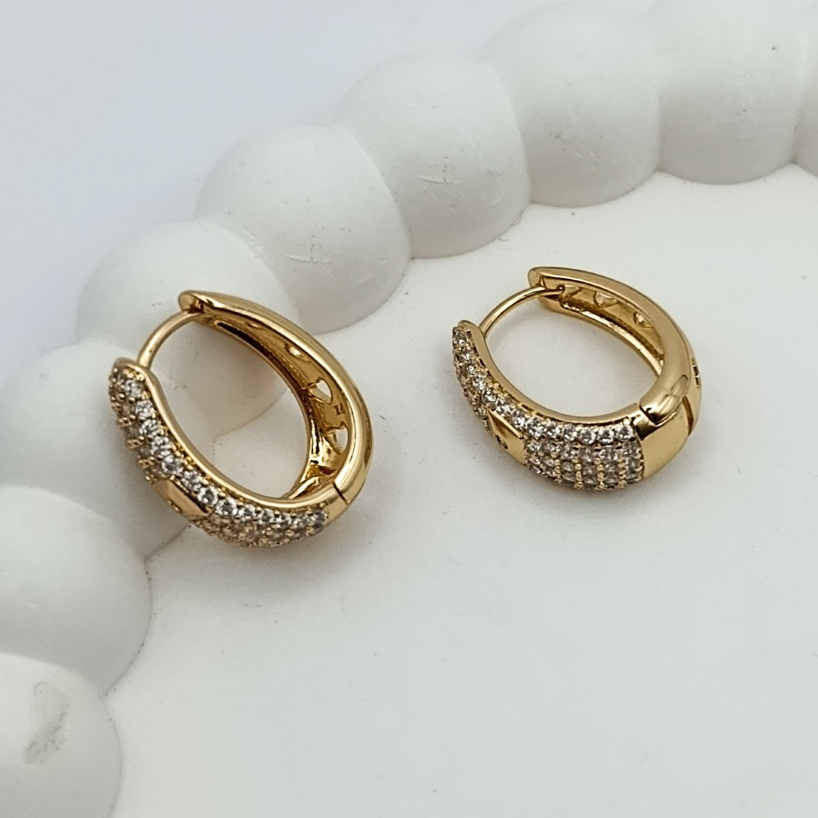 Xuping Küpe Zerafet Halkası Model Sıvama Zirkon Taşlı Rose Gold Renk