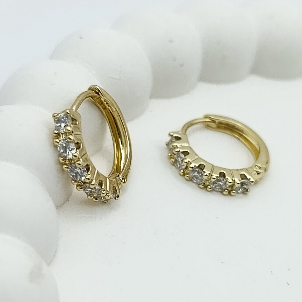 Xuping Küpe Kristal Zerafet Halka Model Zirkon Taşlı 14k Gold Renk