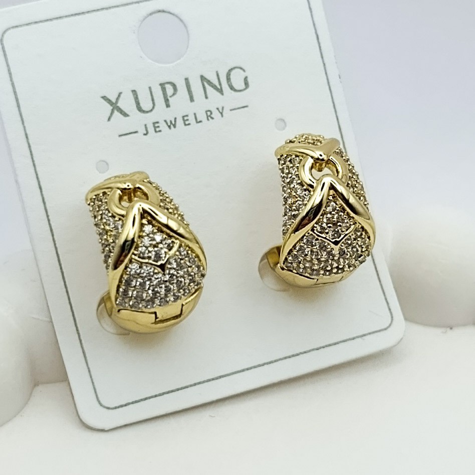 Xuping Küpe Harmony Uyumlu Kıvrımlar Halka Model 14k Gold Renk