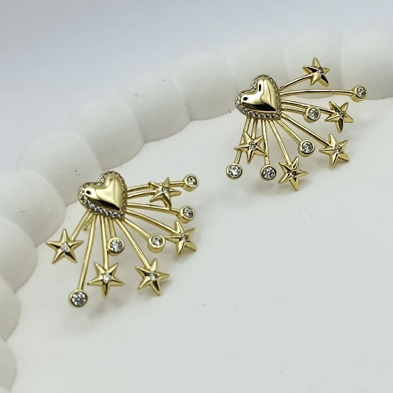 Xuping Küpe Cosmic Love Kozmik Aşk Model Kalp ve Yıldız Detaylar 14k Gold Renk