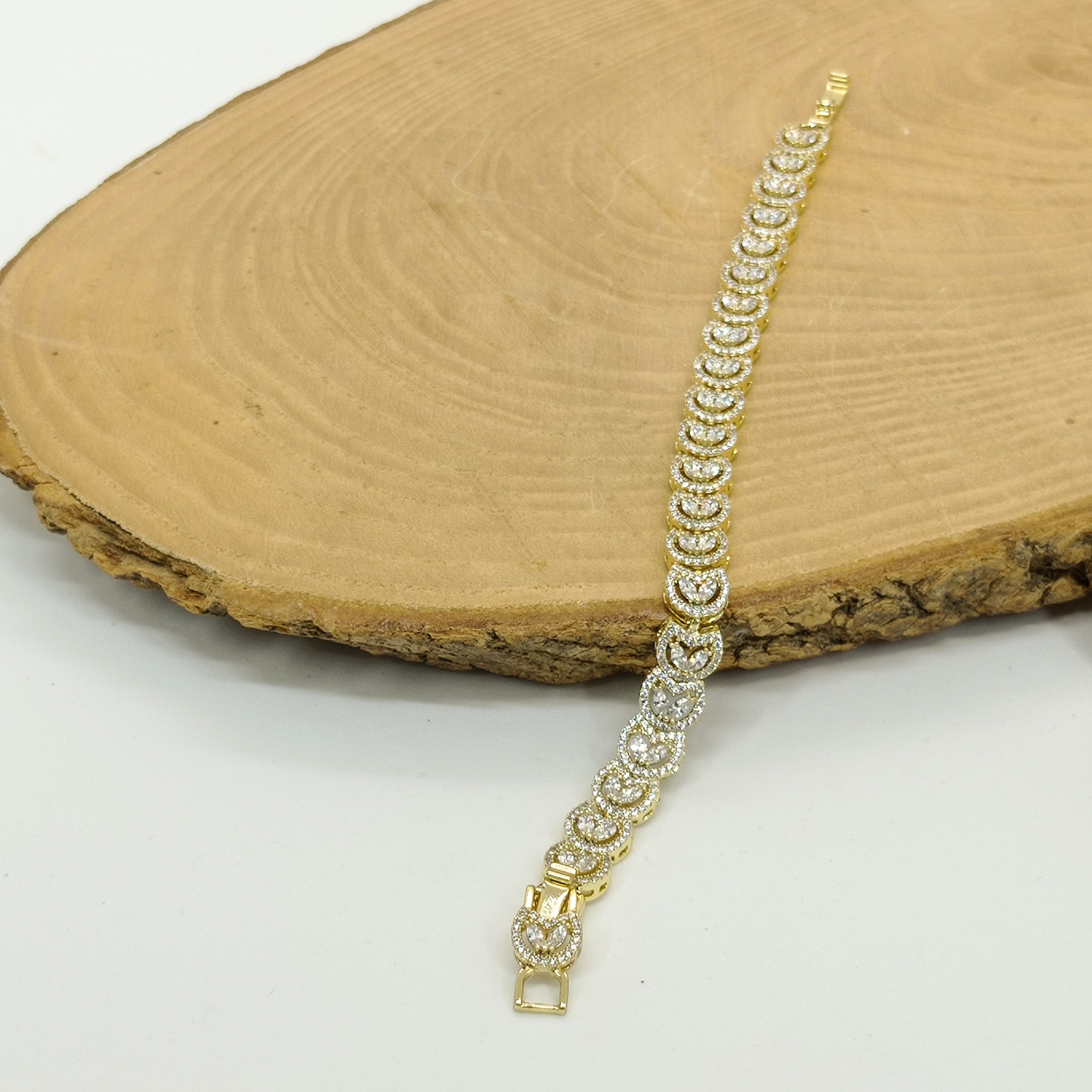 Xuping zirkon taşlı lale model  bileklik gold renk bileklik 