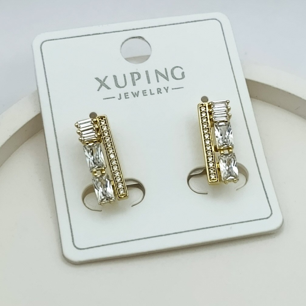 Xuping Lüks çizgi Model Zirkon Taşlı Halka Tipi 14k Gold Renk
