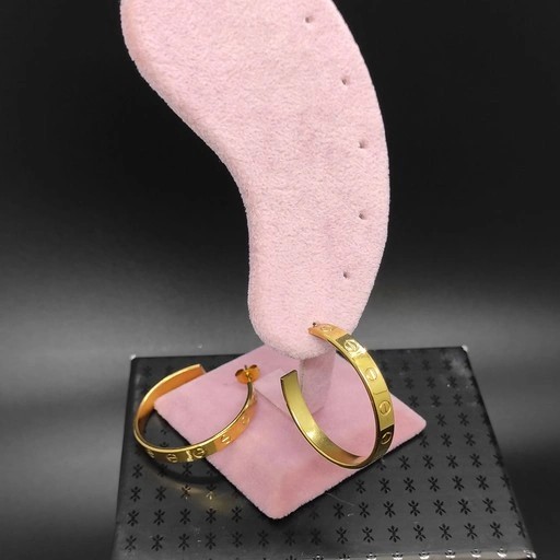Çelik Cartier Halka Küpe Çivili 3,2 Cm Çap