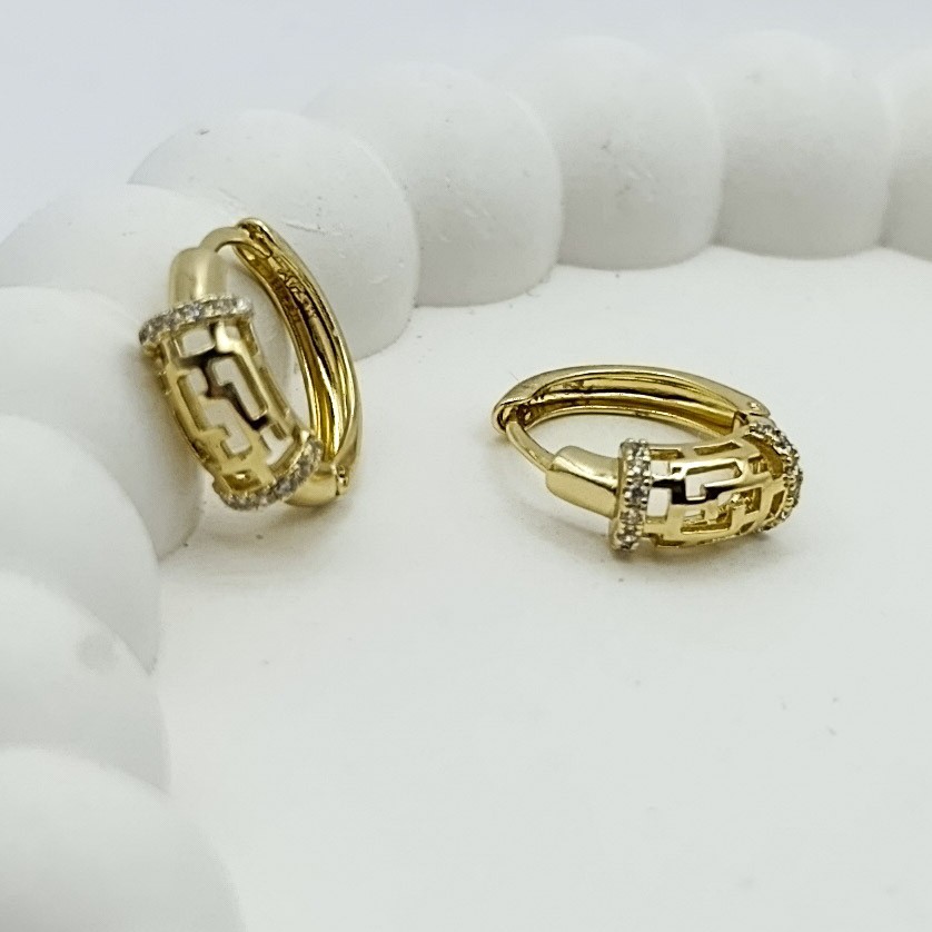 Xuping Küpe Altın Labirent Halka Model Marjinal Tasarım 14k Gold Renk