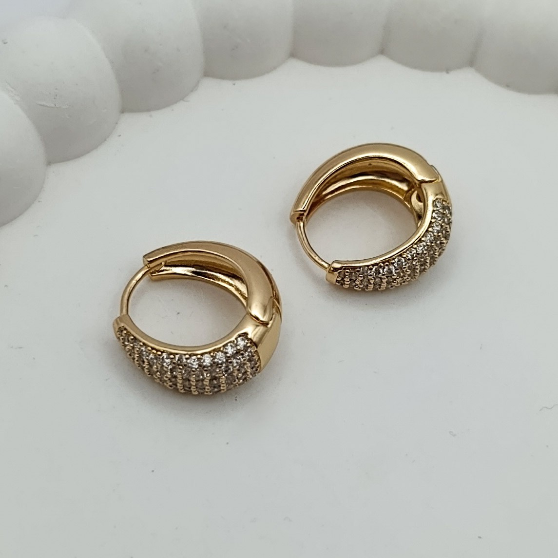 Xuping Küpe Lüks Dokunuş Halka Model Sıvama Zirkon Taşlı Rose Gold Renk
