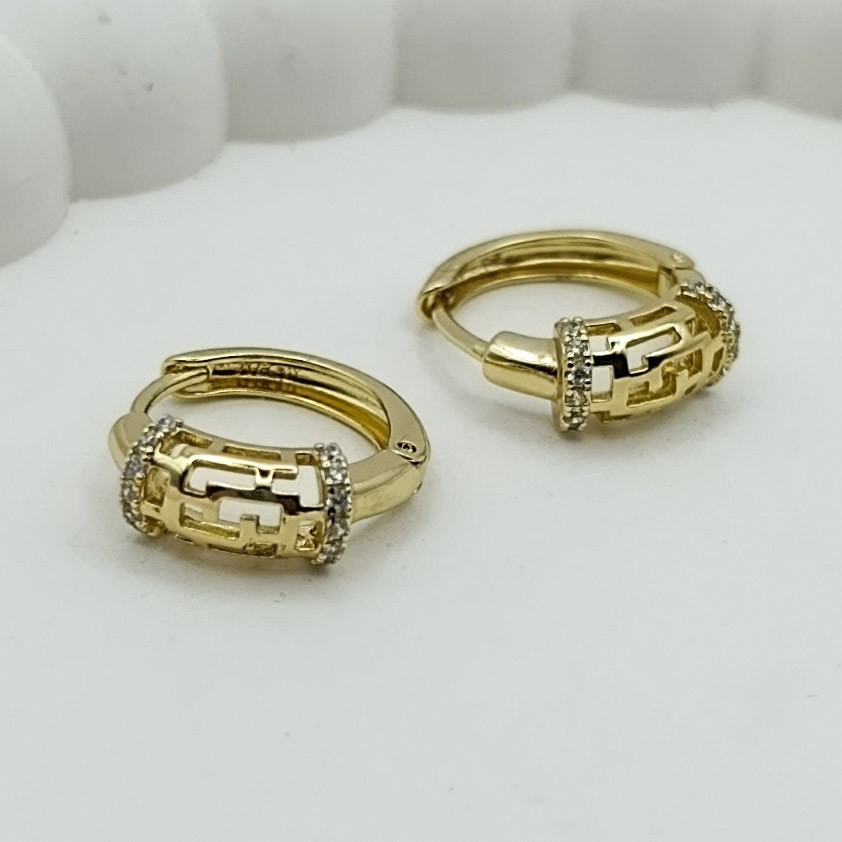 Xuping Küpe Altın Labirent Halka Model Marjinal Tasarım 14k Gold Renk