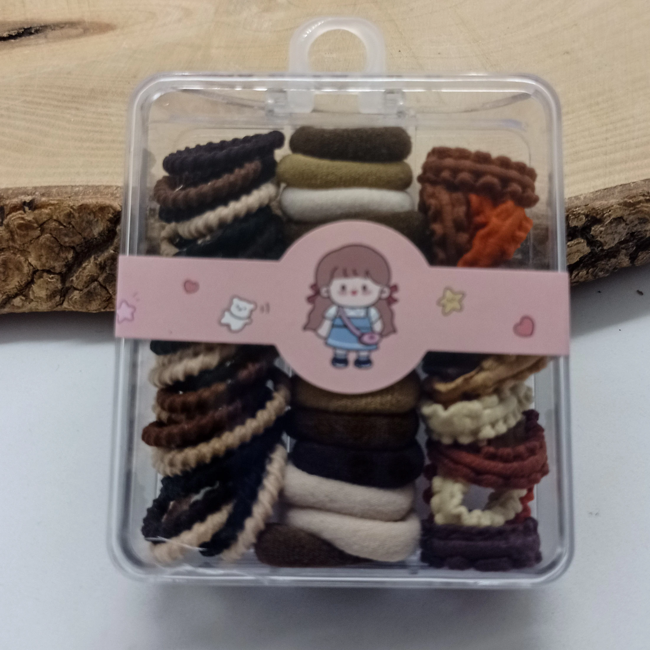 Çoklu Kahve ve Tonlarında Kutulu Lastikli Toka