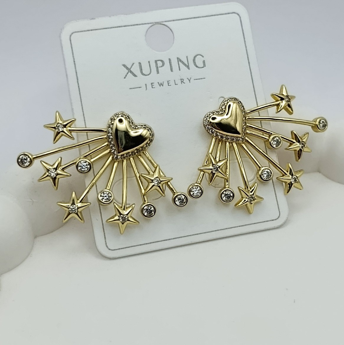 Xuping Küpe Cosmic Love Kozmik Aşk Model Kalp ve Yıldız Detaylar 14k Gold Renk